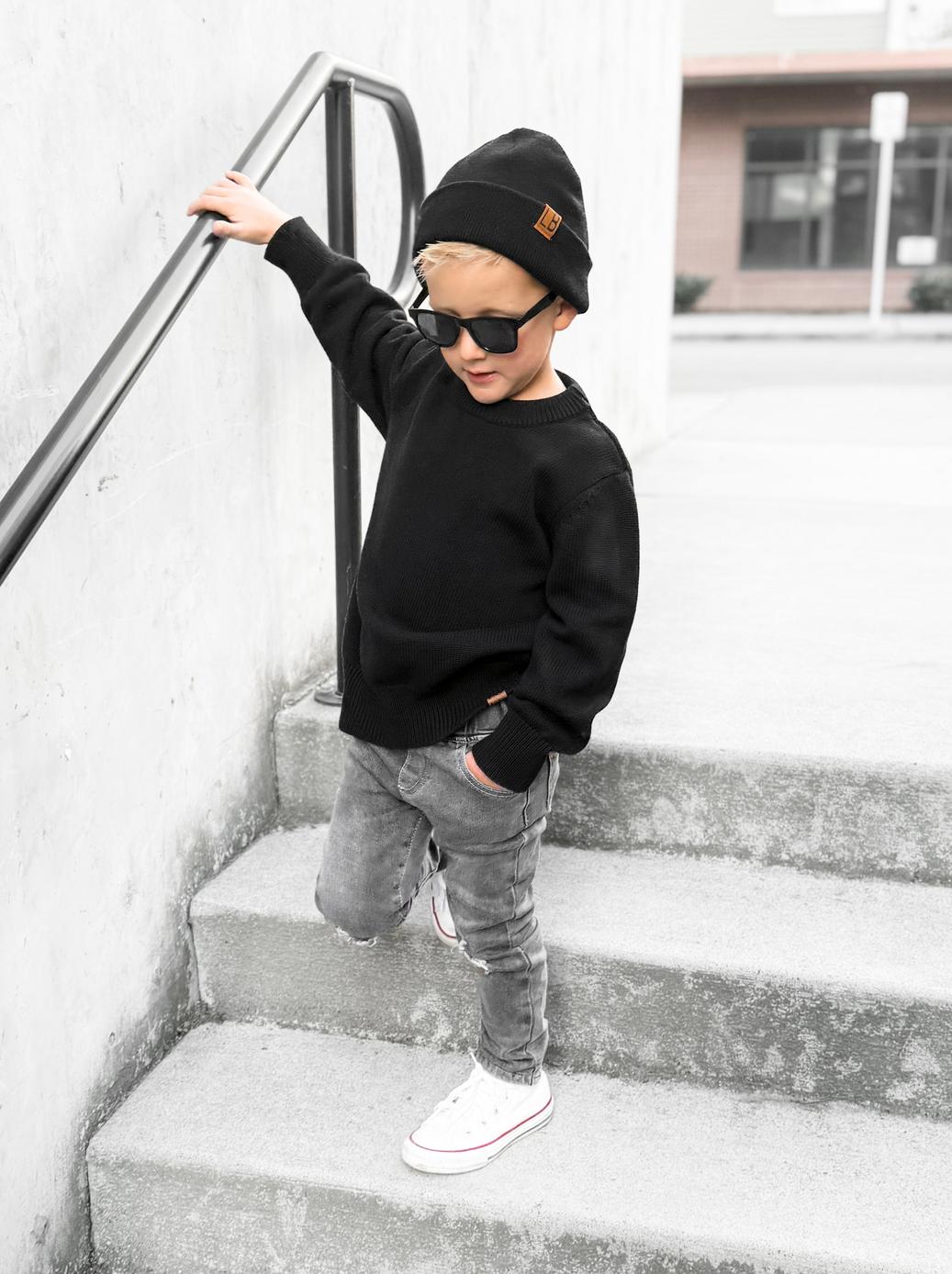 Baby Knit Sweater - Black
