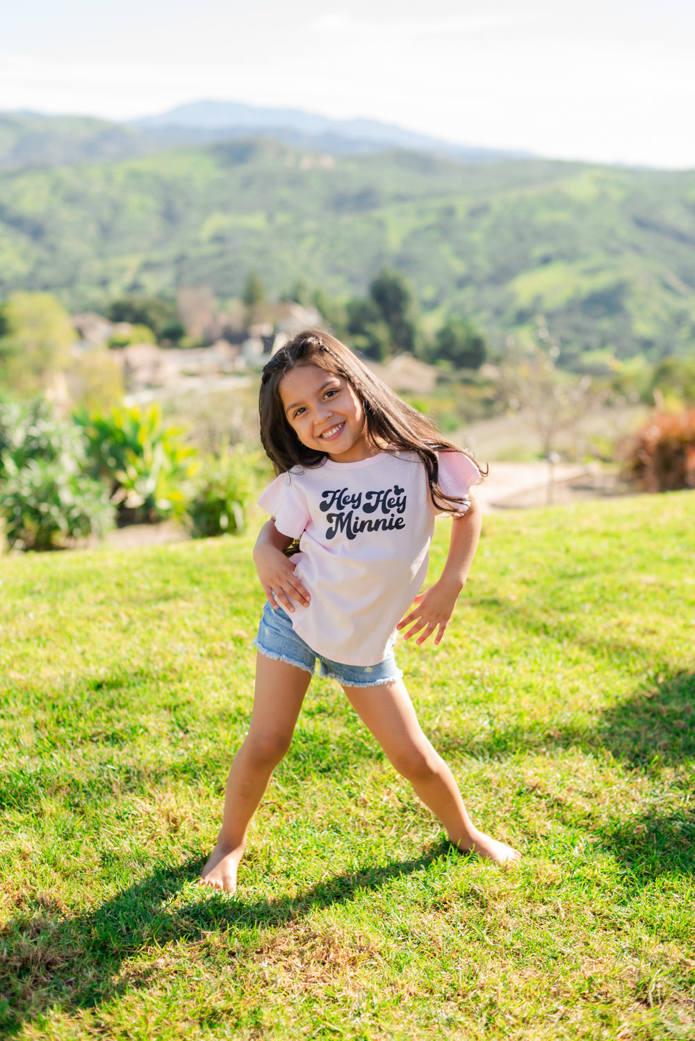 Girl's Hey Hey Minnie Tee - Purple