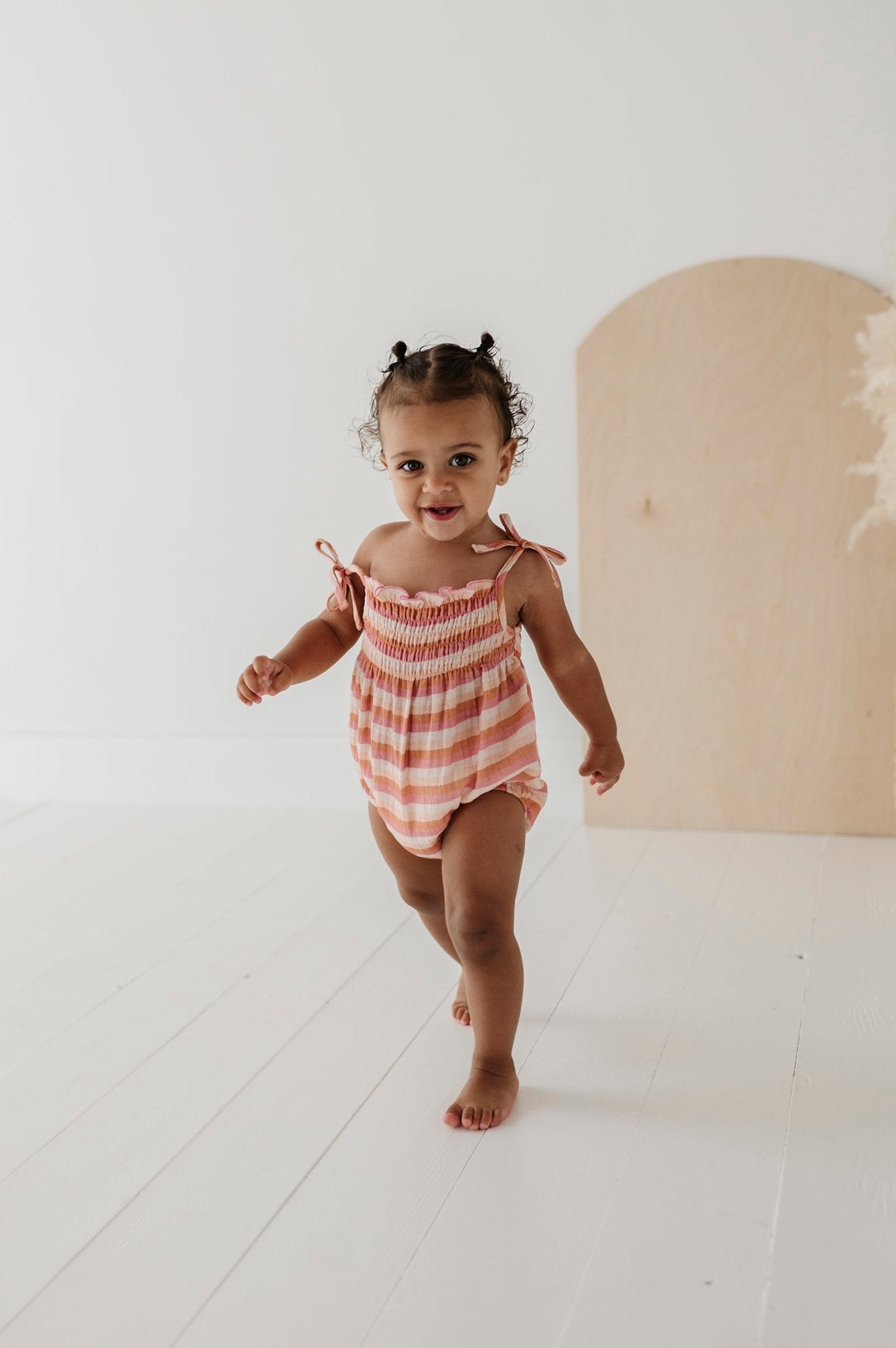 Baby Girl Tie-Smocked Bodysuit