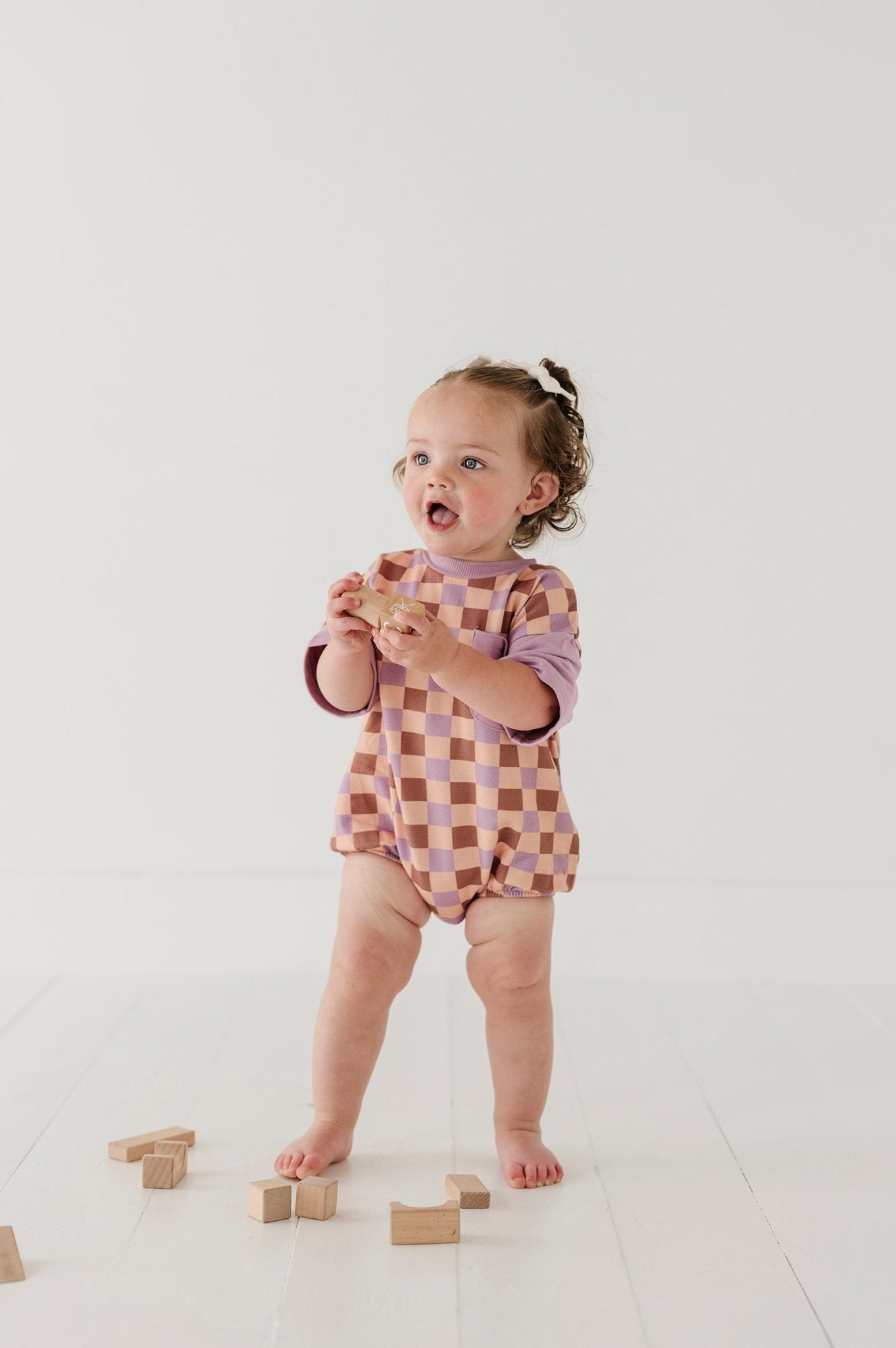 Baby Girl Short Sleeve Colorblock Romper