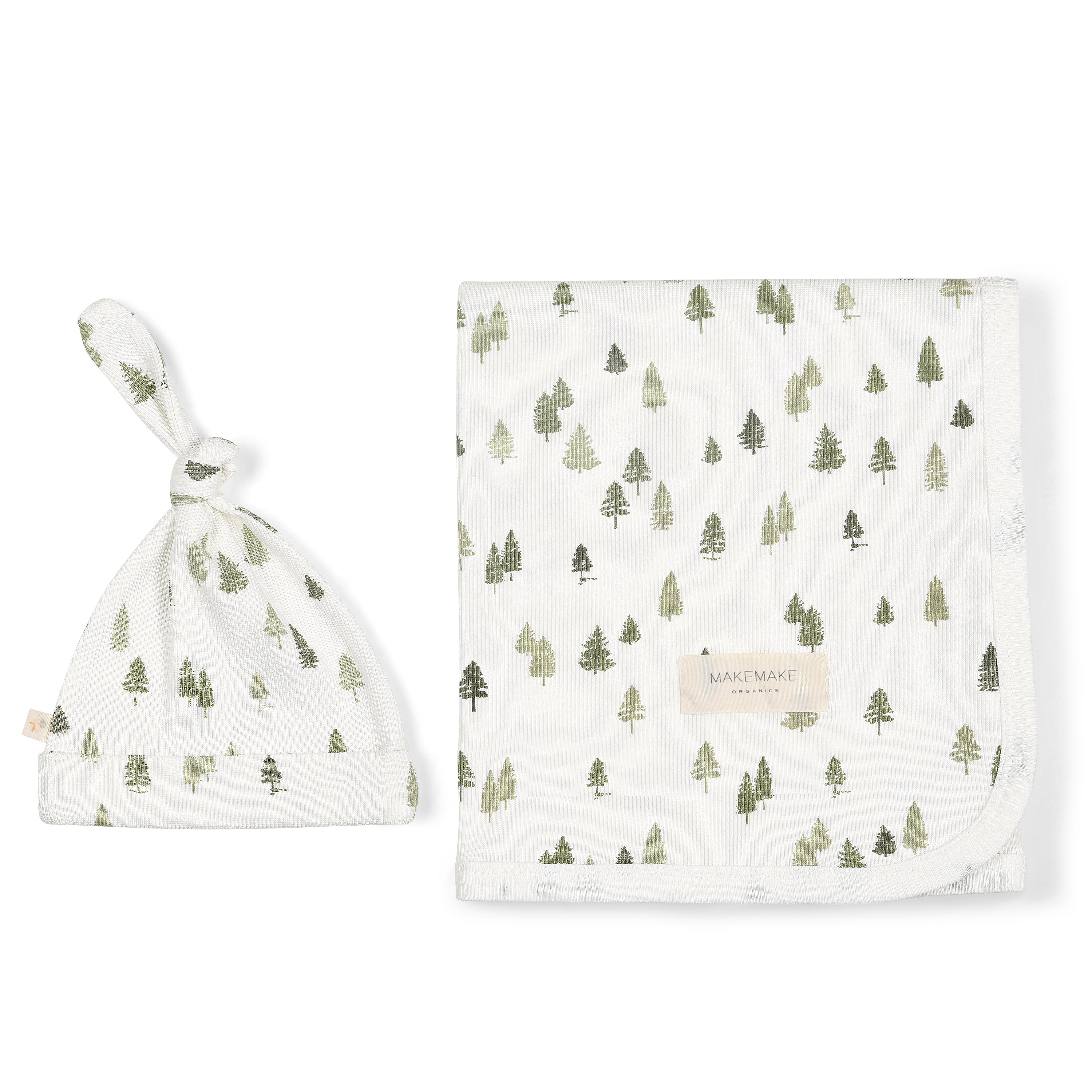 Organic Swaddle Blanket & Hat - Alpine