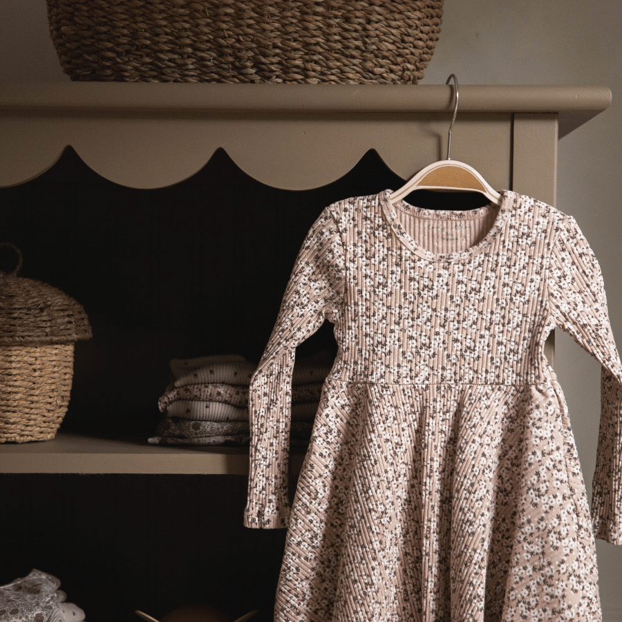 The Printed Long Sleeve Dress -  Adelyn