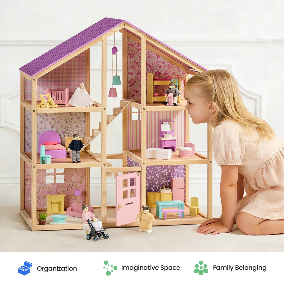 Tiny Land® Sweetwood Dollhouse without Dolls
