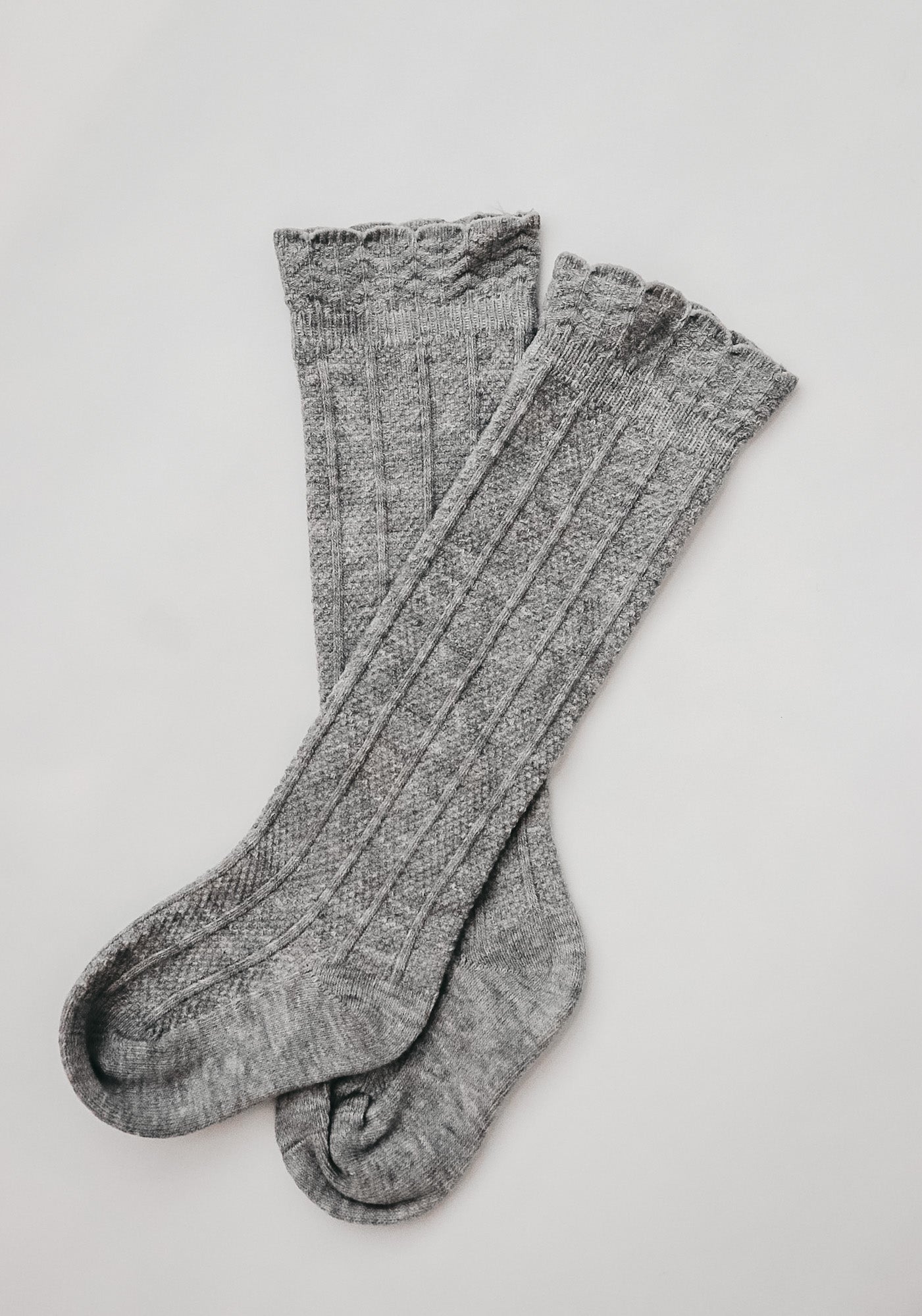 Ruffle Cotton Knee High Socks
