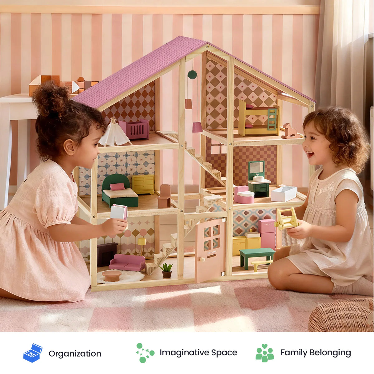 Tiny Land® Sweetwood Dollhouse without Dolls