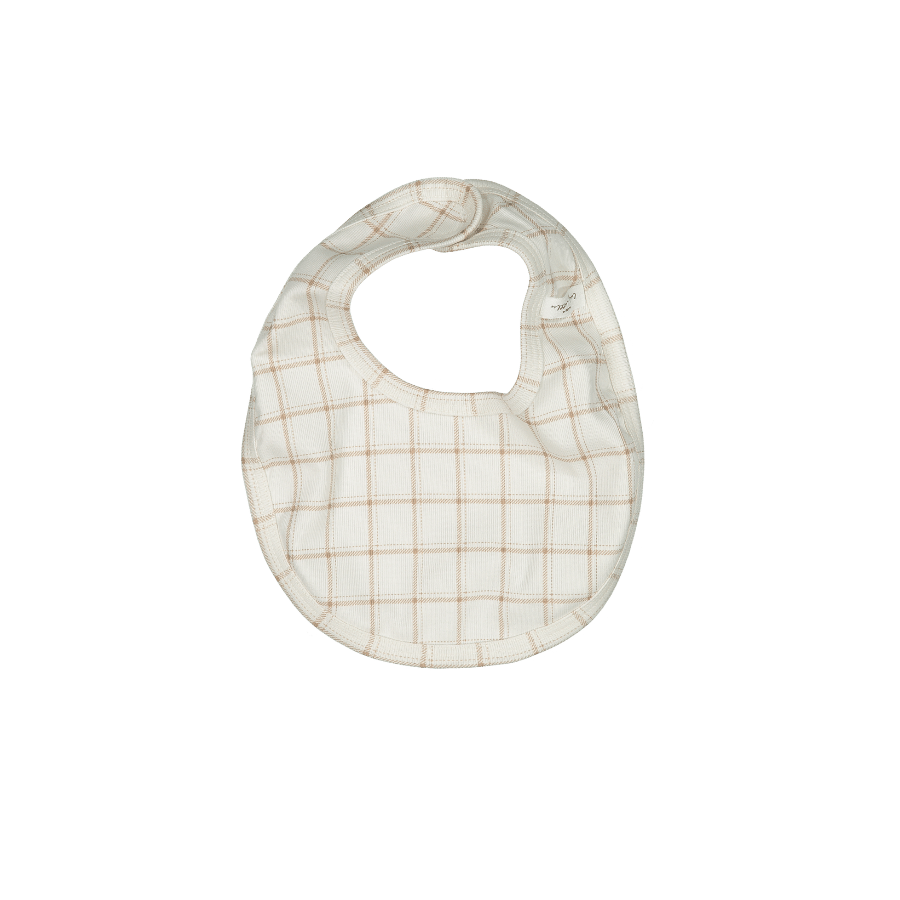 The Printed Bib - Tan Grid Bib Lovely Littles   