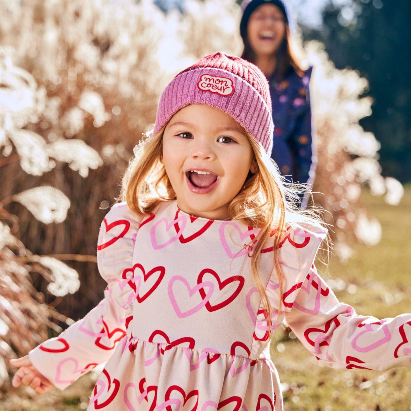 Recycled Cotton Hearts Kid Ruffle Dress