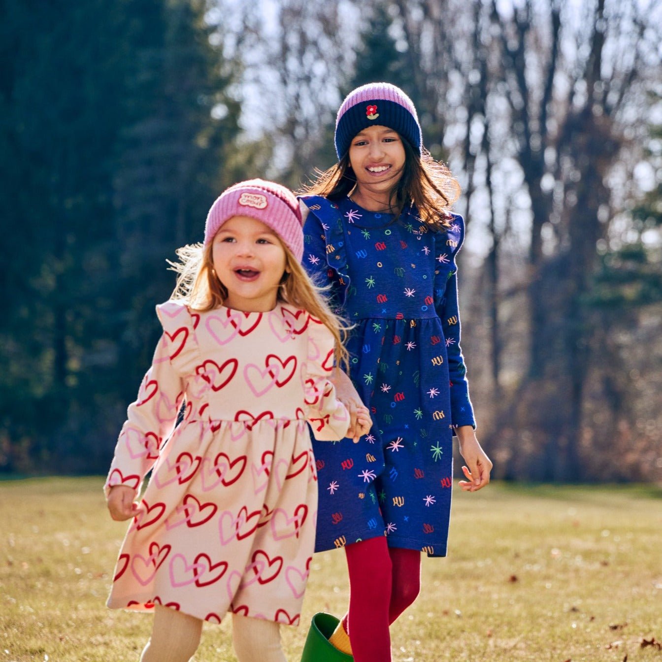 Recycled Cotton Hearts Baby Ruffle Dress