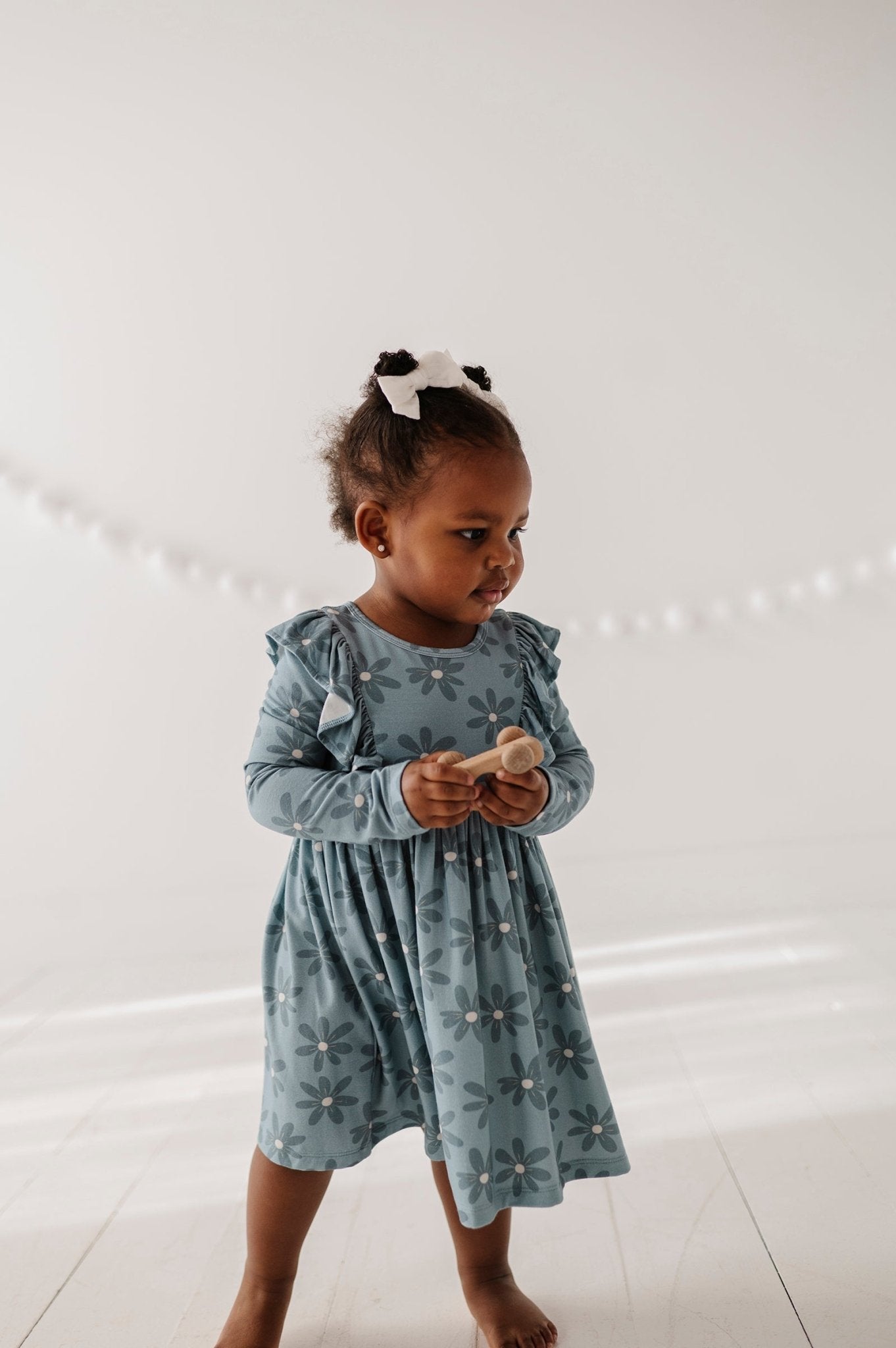 Girl's Long Sleeve Ruffle Dress