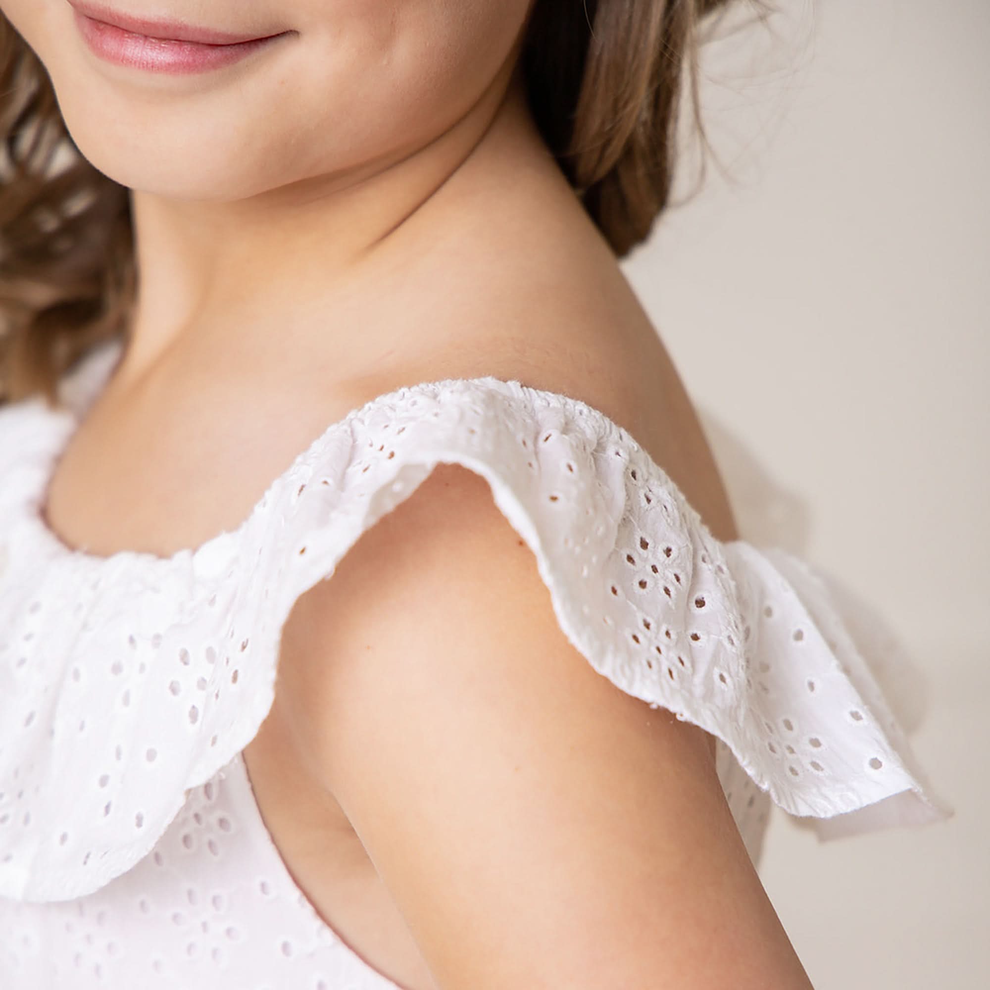 Organic Eyelet Ruffle Romper