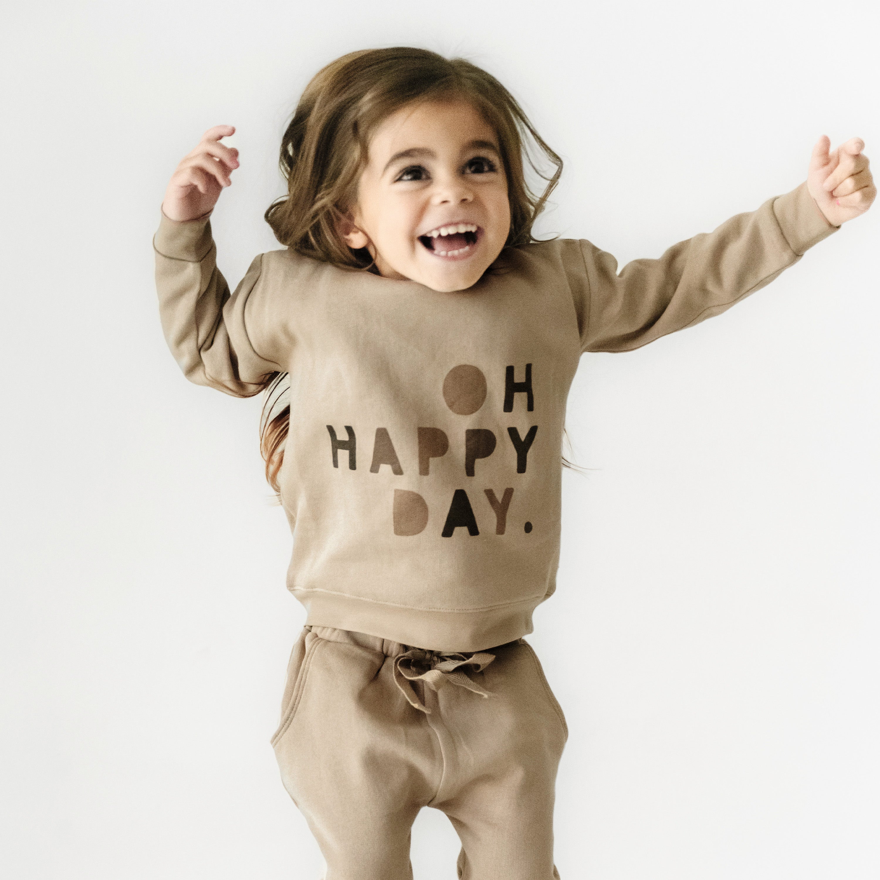 Organic Kids Sweatshirt - Happy Day Sweatshirt Makemake Organics   