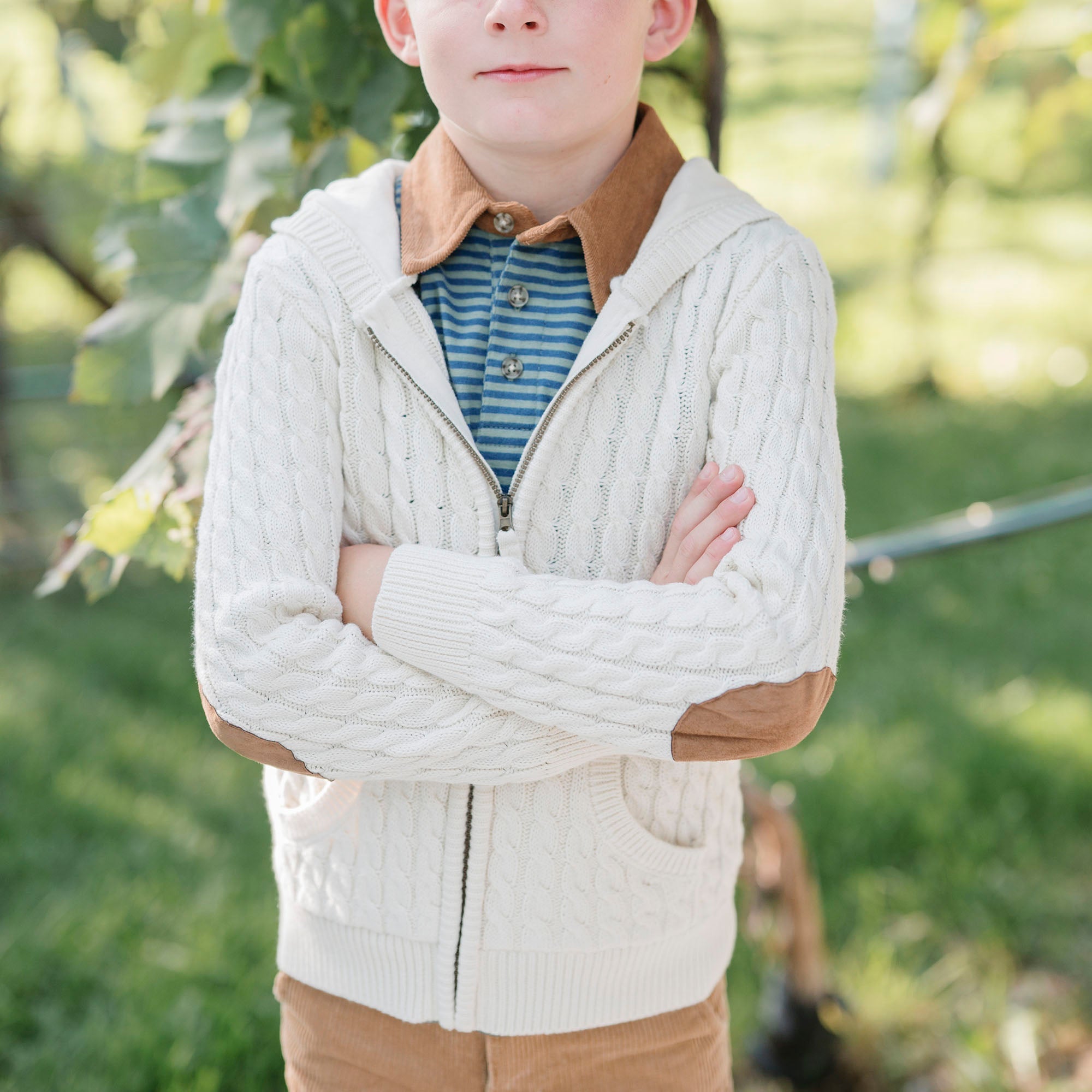 Organic Jersey Polo with Cord Collar