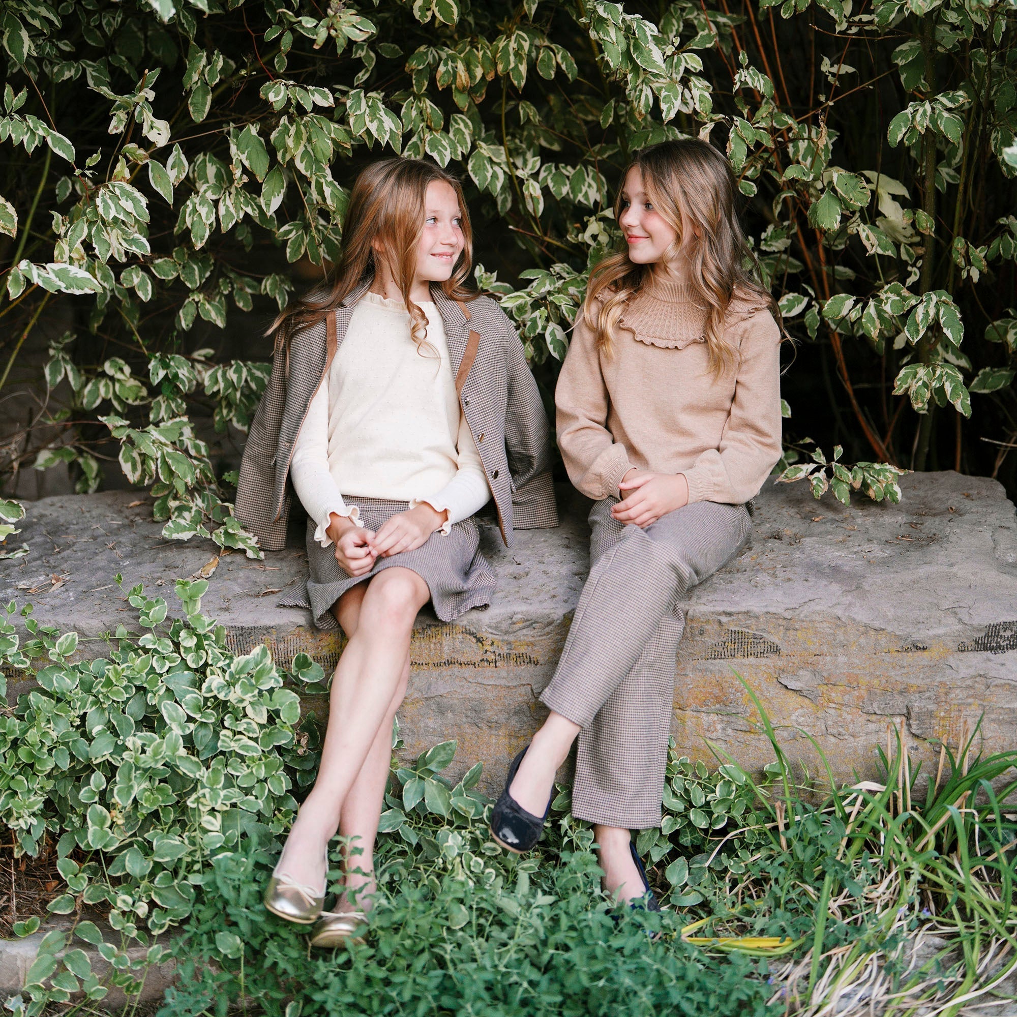 Organic Mock Neck Ruffle Sweater