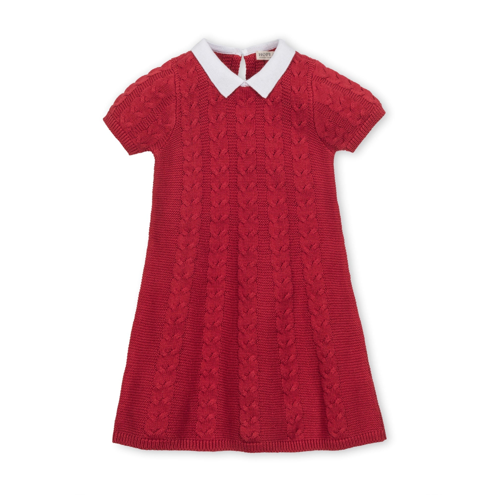 Organic Short Sleeve Cable Sweater Dress