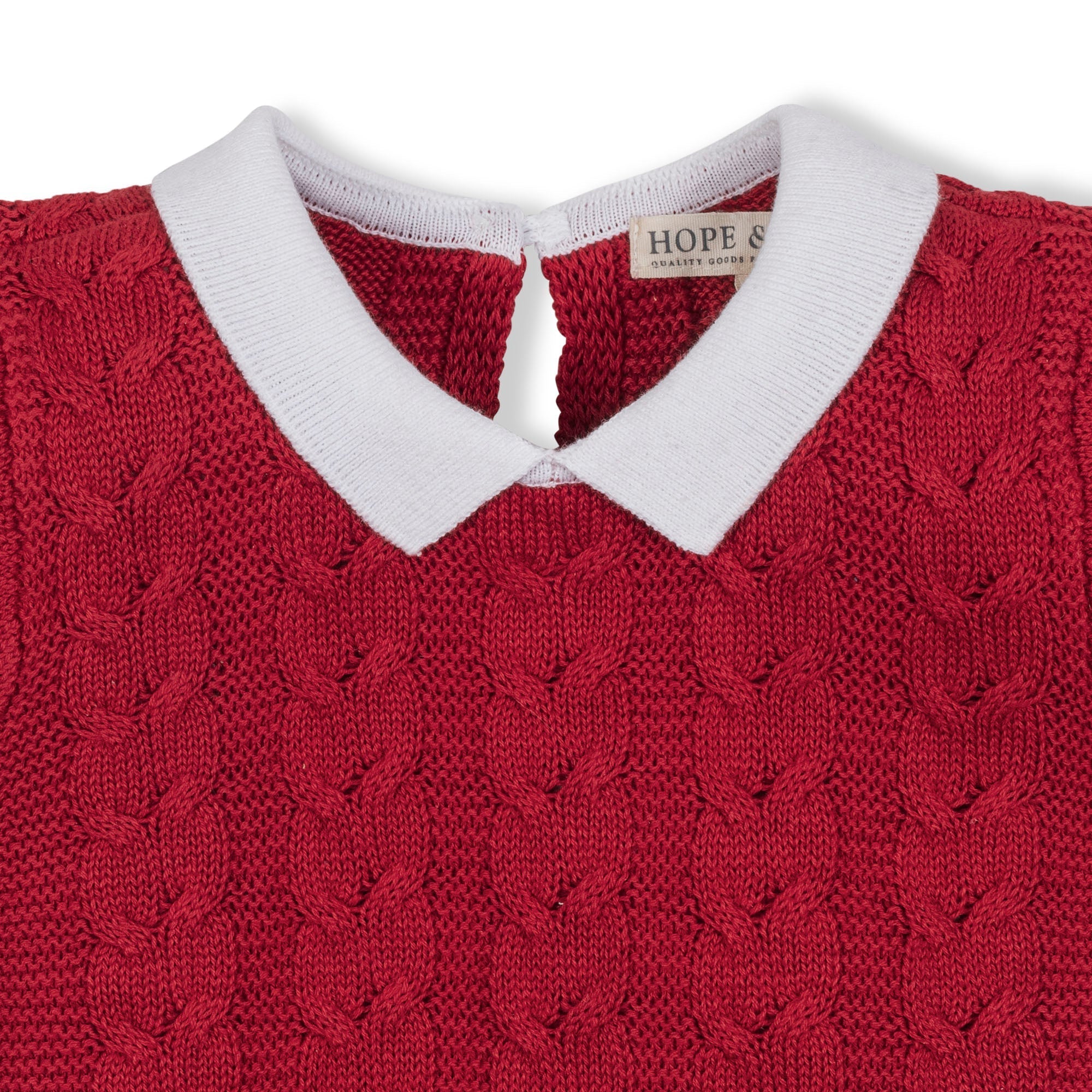 Organic Short Sleeve Cable Sweater Dress