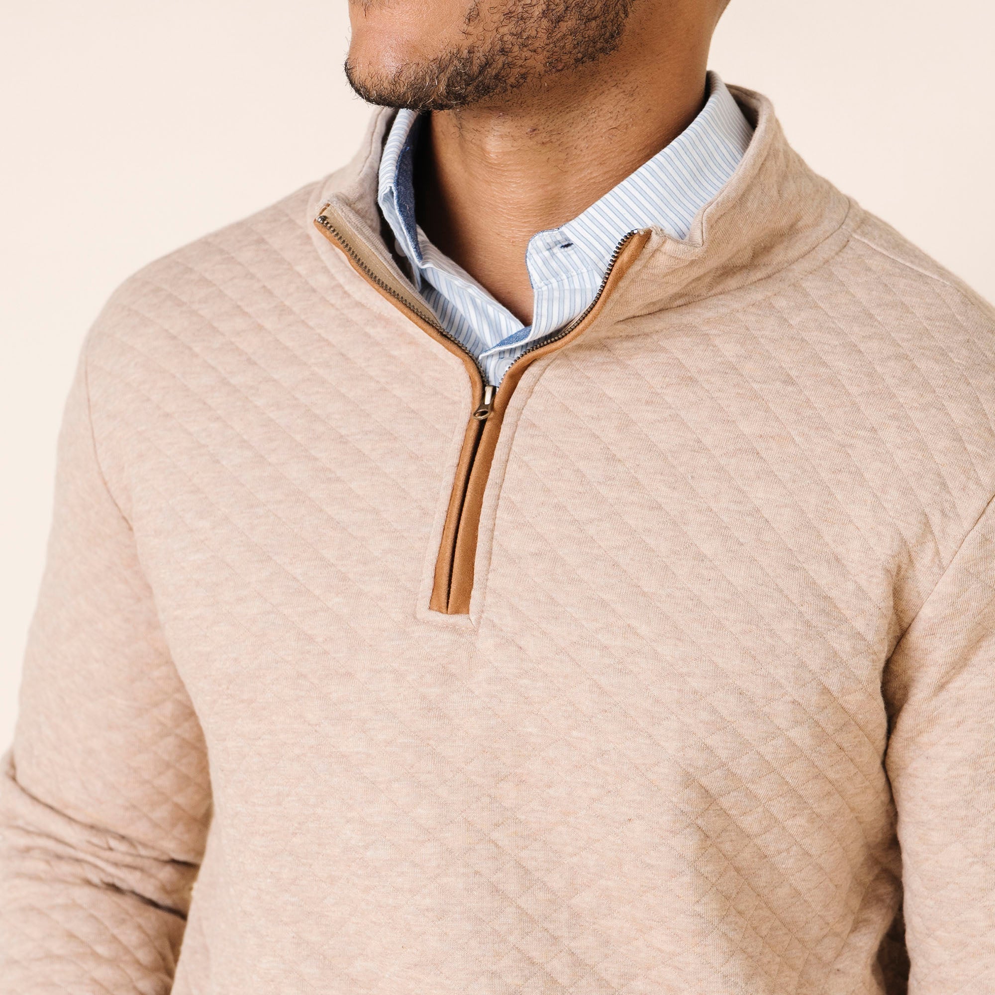 Quilted Half Zip Pullover