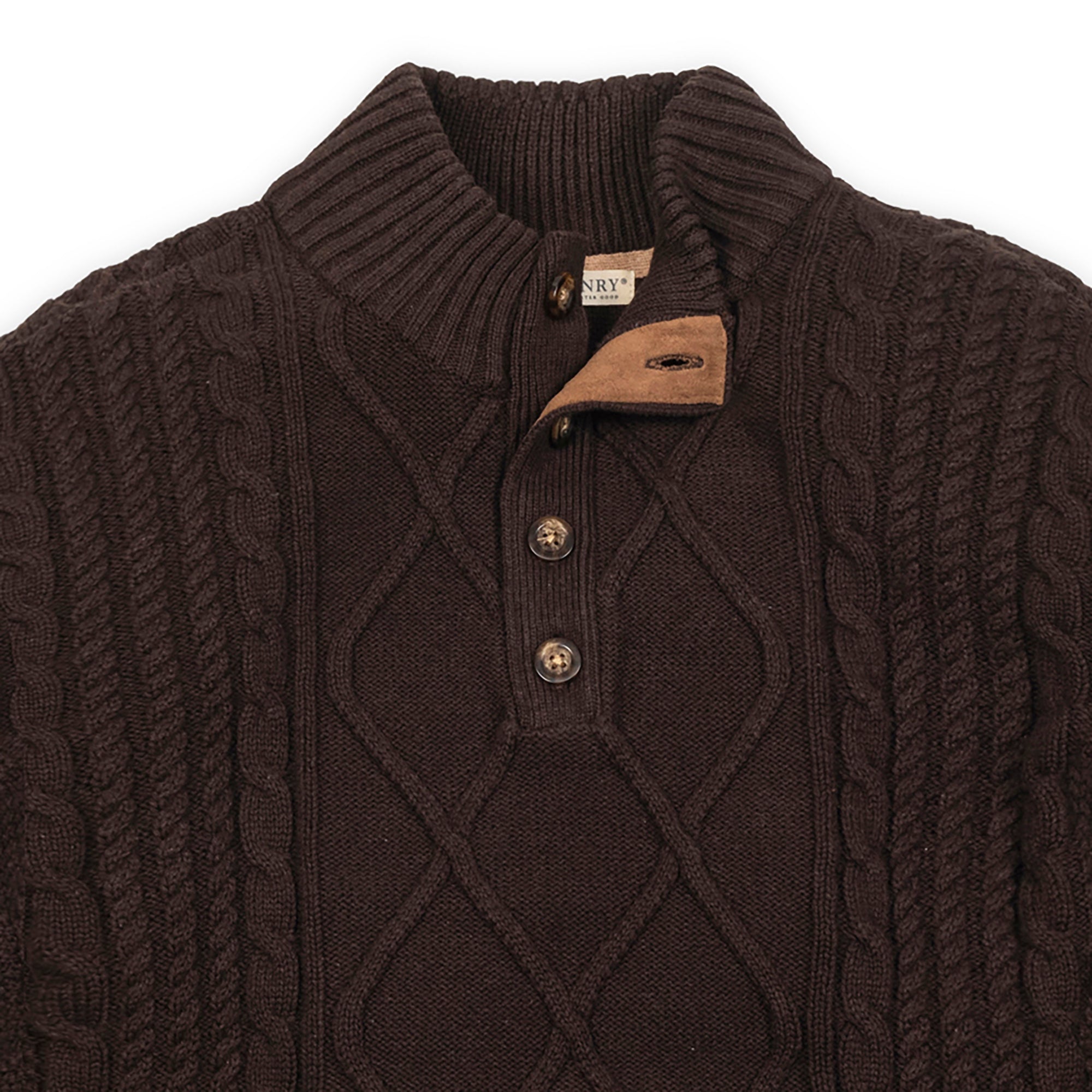 Organic Mock Neck Cable Sweater