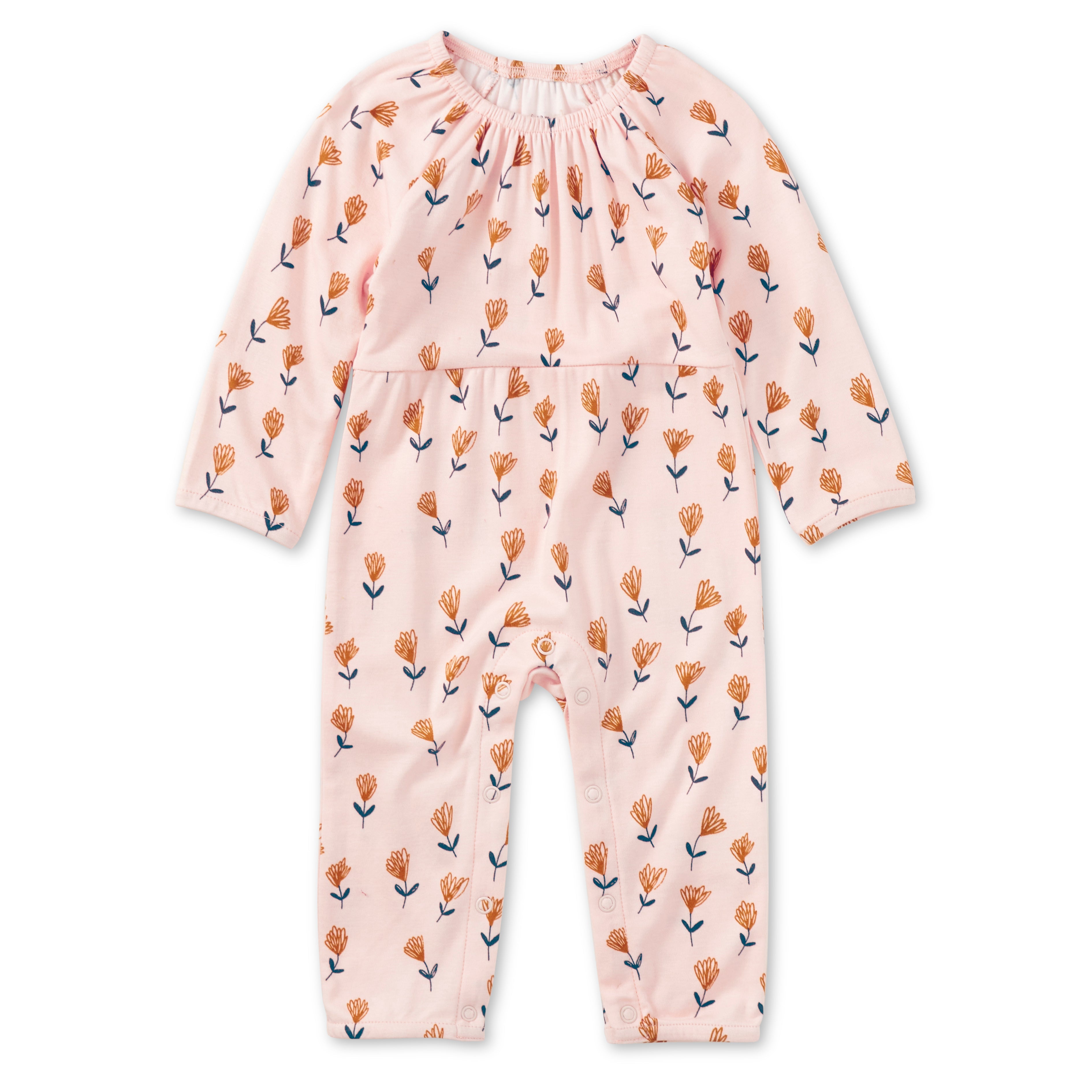 Bamboo Blend L/S Gathered Romper - Wild at Heart