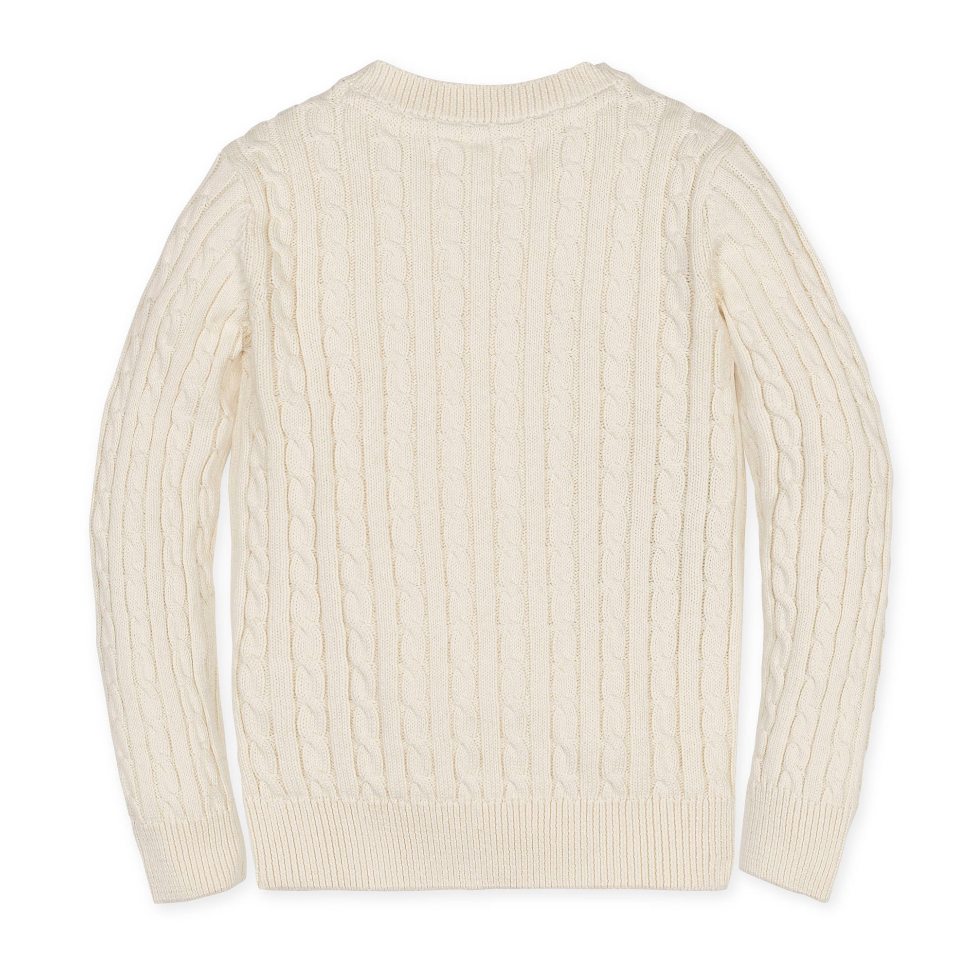 Organic V-Neck Cable Sweater