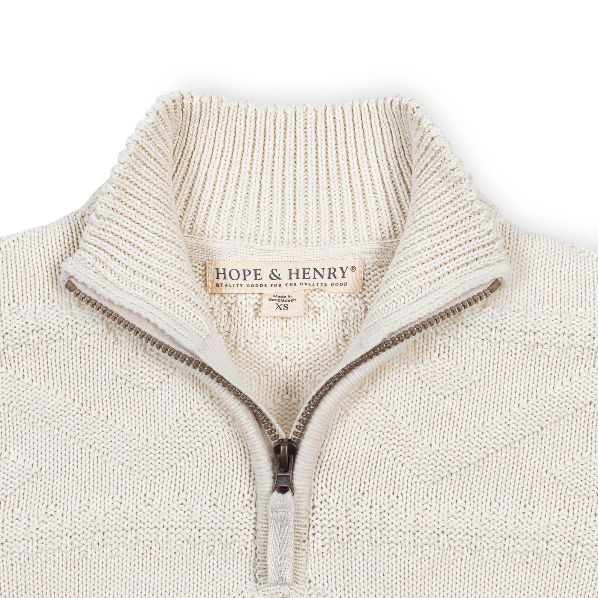 Organic Half Zip Cable Sweater