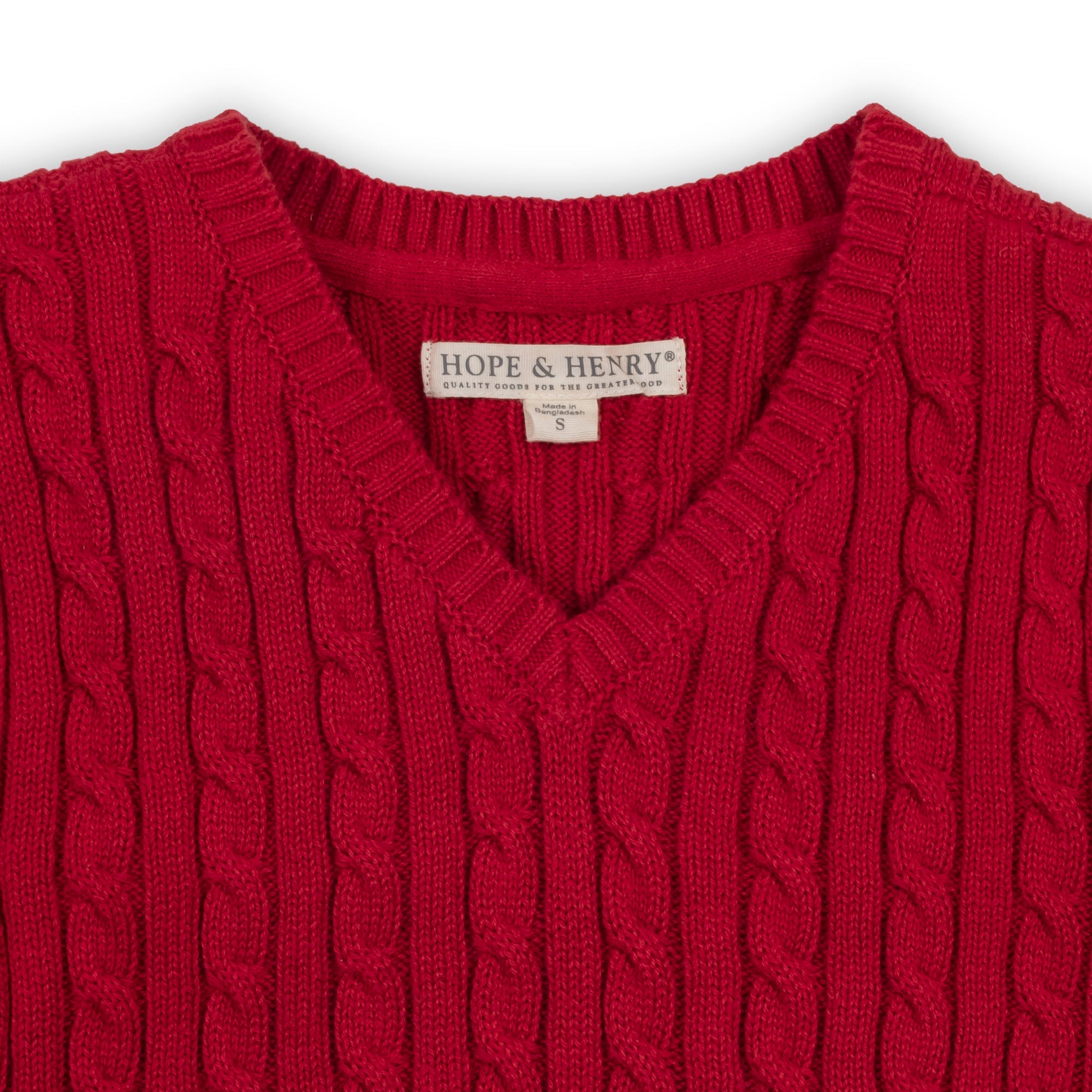 Organic Cable Sweater Vest
