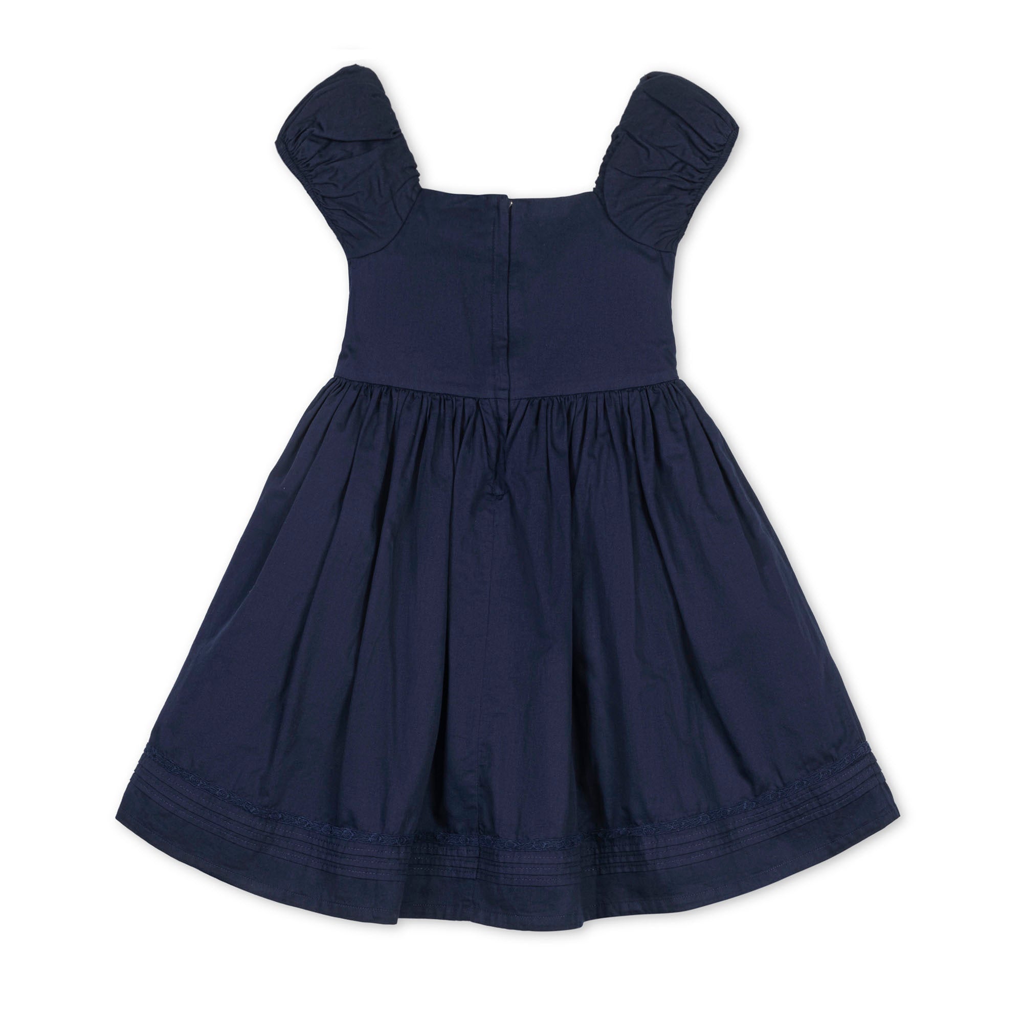 Organic Puff Sleeve Pintuck Dress