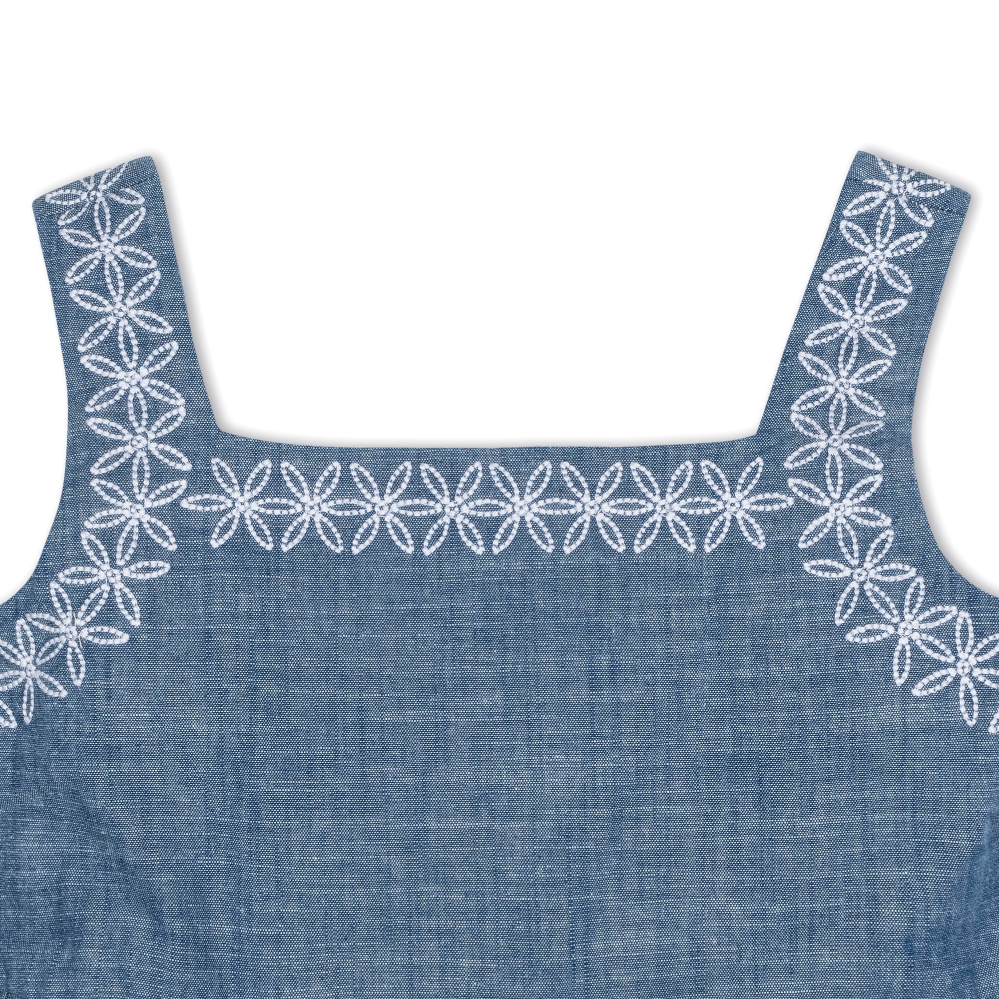 Organic Chambray Sundress with Embroidery - Baby