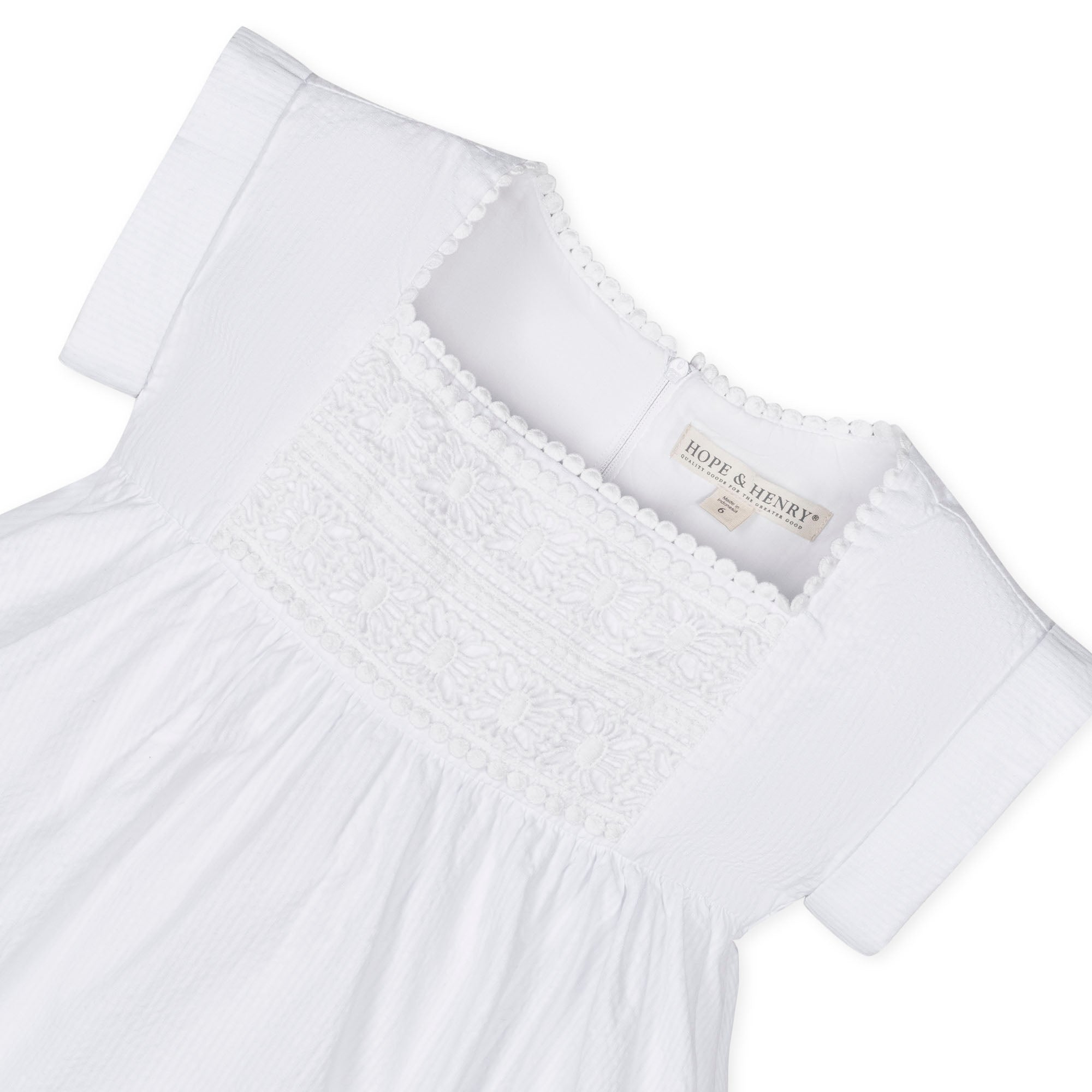 Organic Seersucker Empire Waist Dress