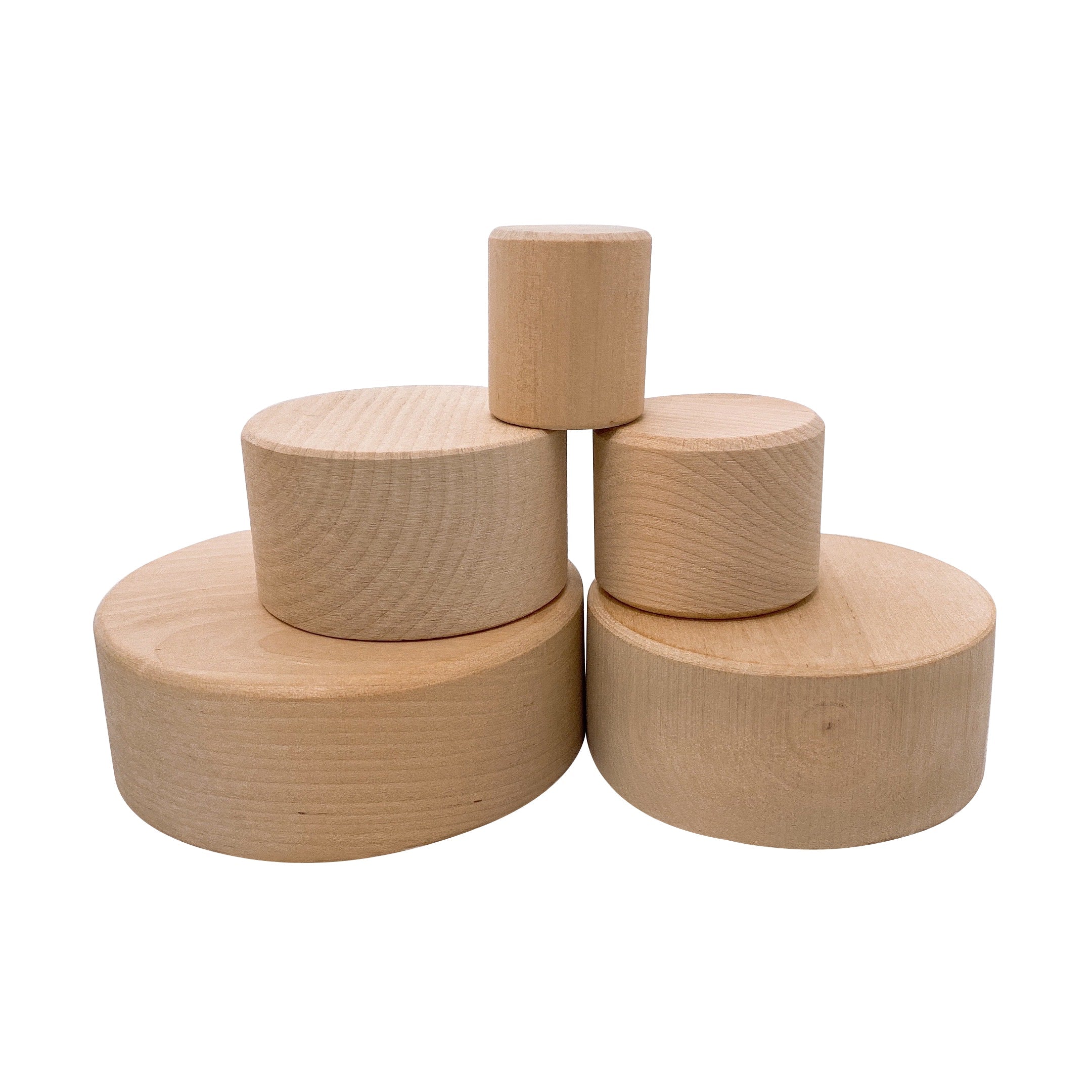 **Pre-order (Ships in 1-2 Weeks)**5 Pcs Natural Wooden Stacking & Nesting Cup Bowl Set