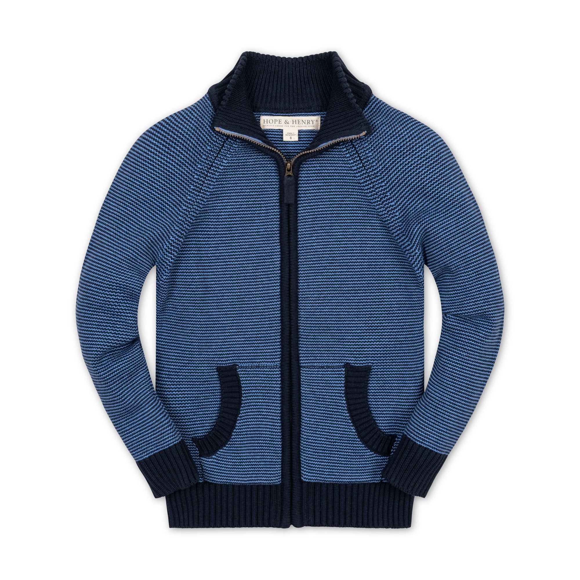 Organic Full Zip Mock Neck Sweater