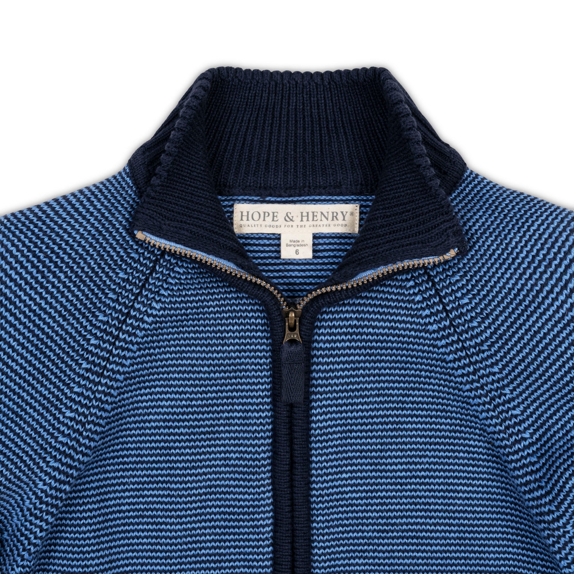 Organic Full Zip Mock Neck Sweater