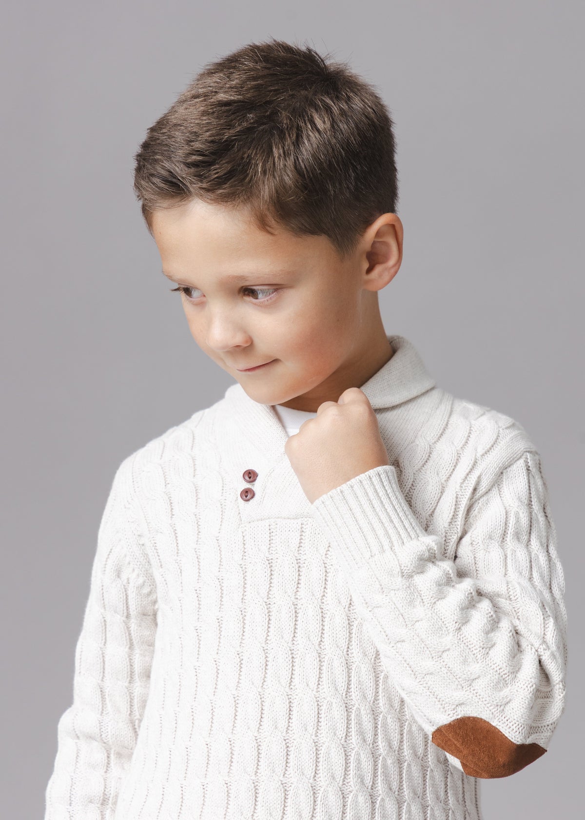 Organic Shawl Collar Cable Sweater