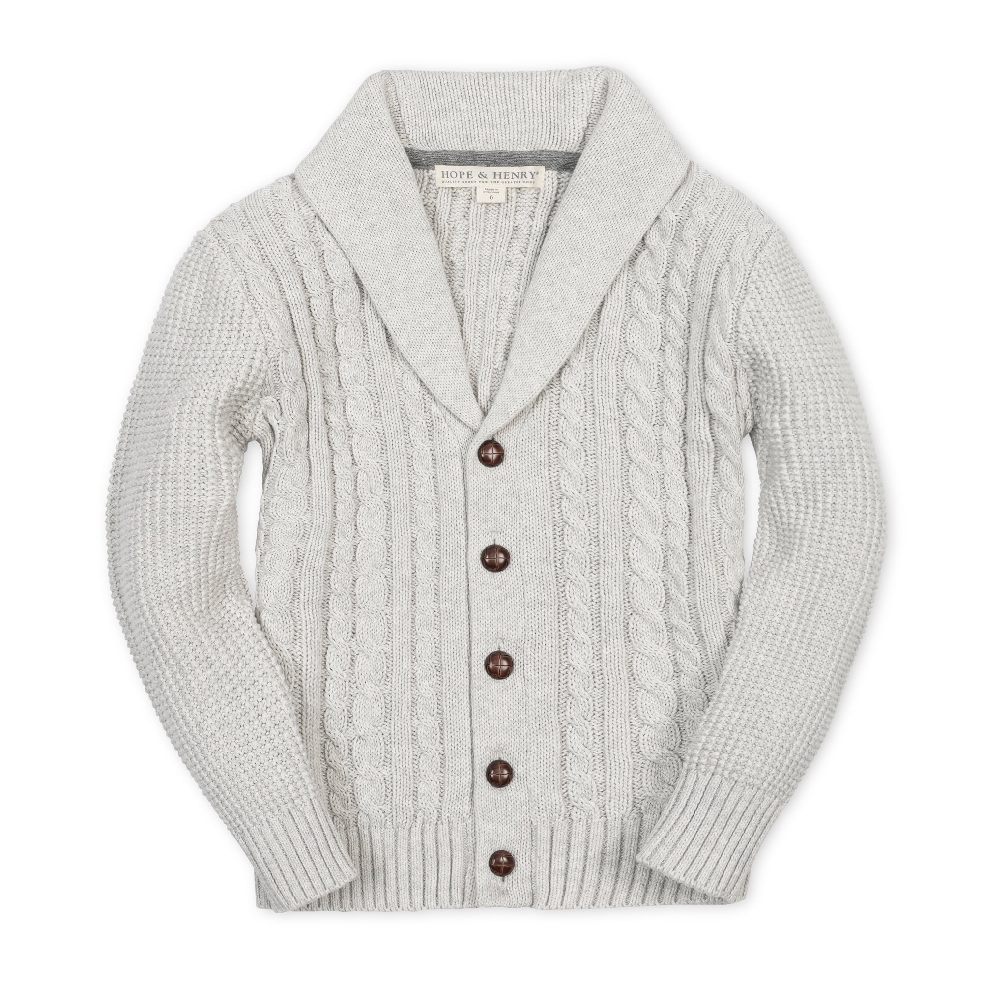 Organic Shawl Collar Cardigan