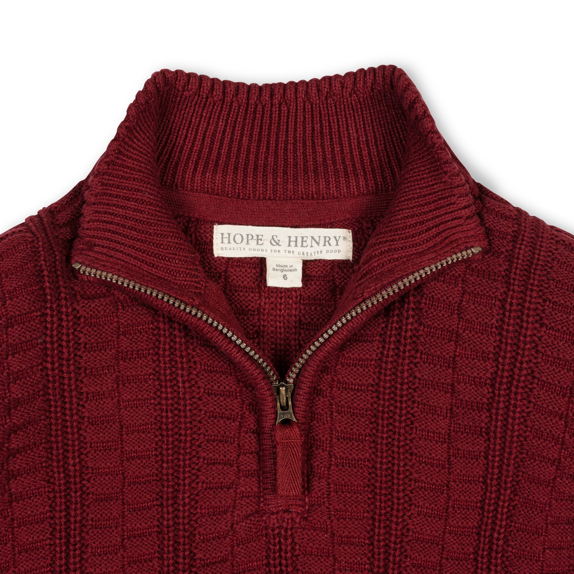 Organic Half Zip Cable Sweater