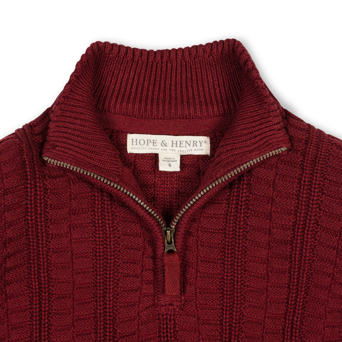 Organic Half Zip Cable Sweater