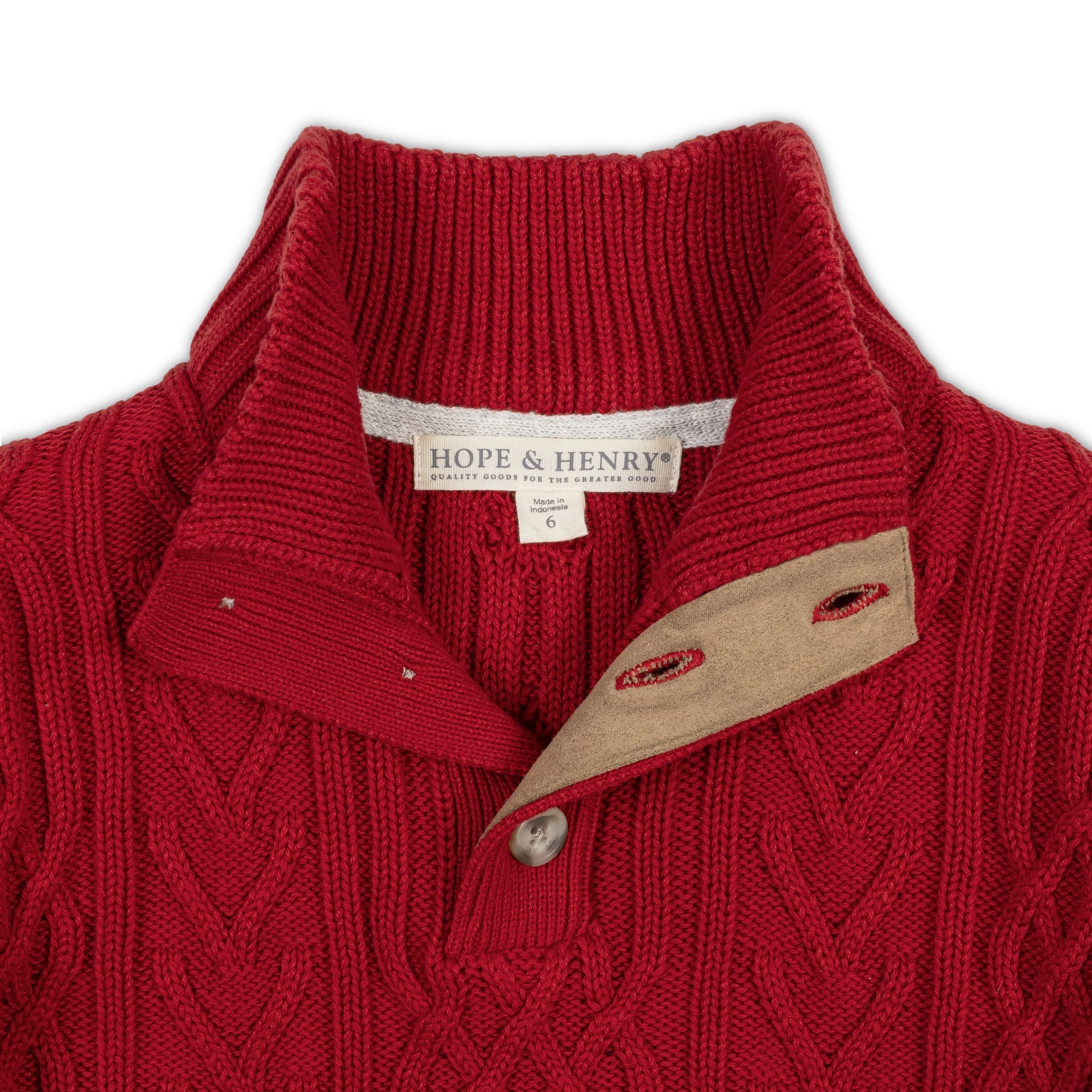Organic Mock Neck Cable Sweater