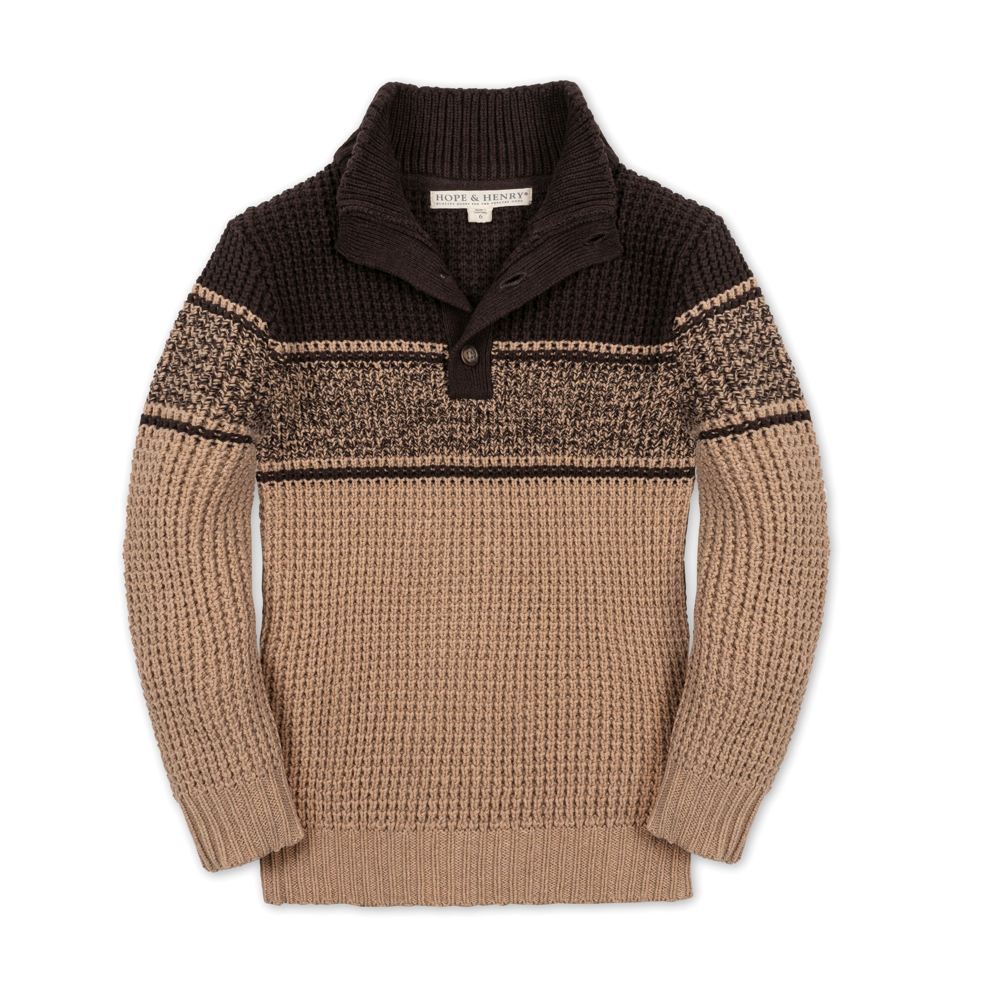 Organic Mock Neck Waffle Sweater