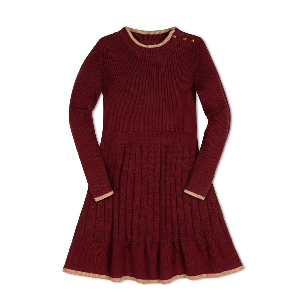 Organic Mock Neck Flounce Sweater Dress