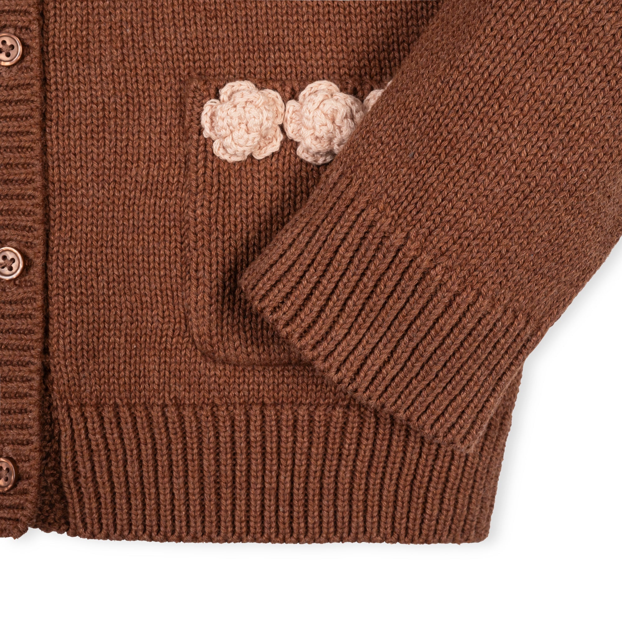 Organic Rosette Pocket Cardigan