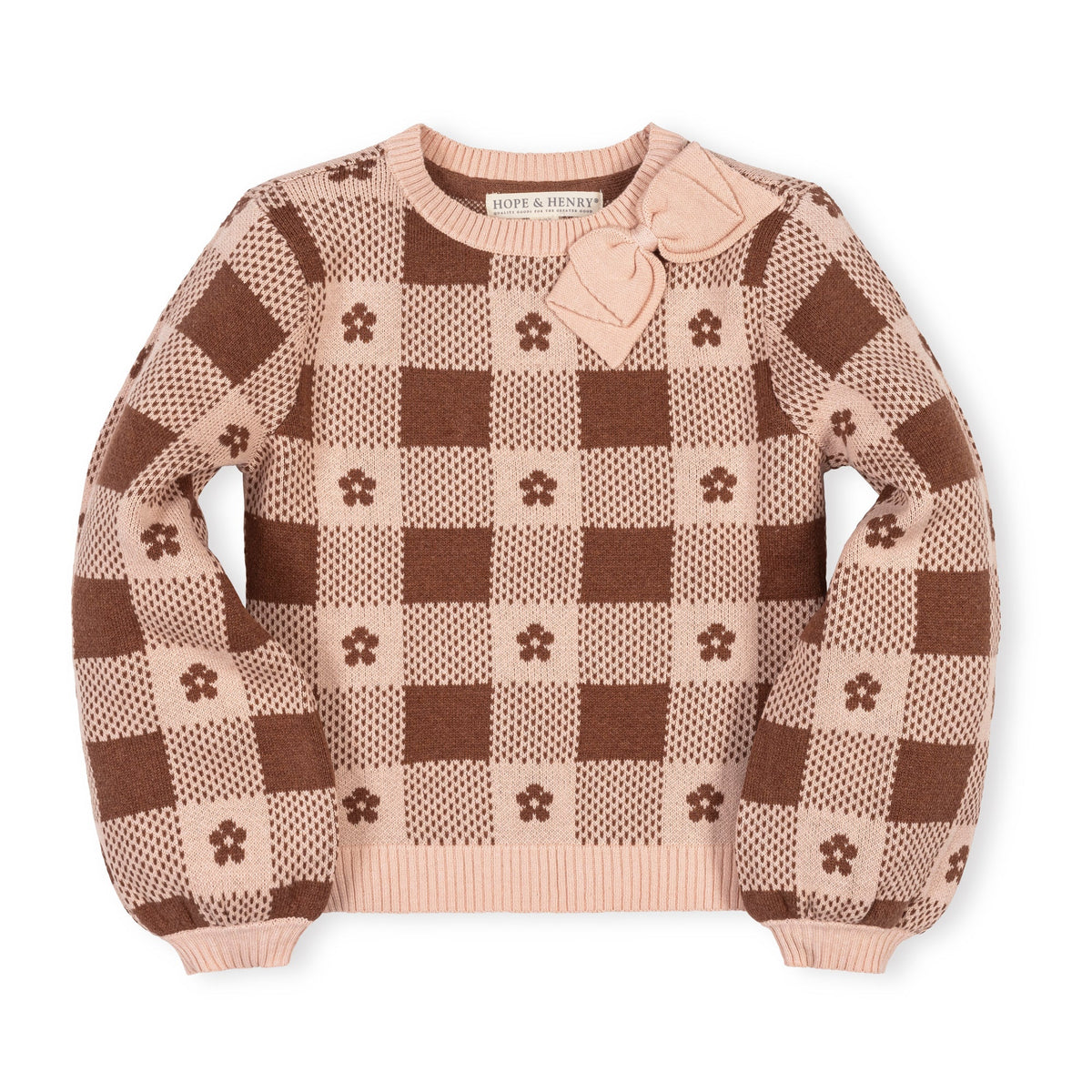 Organic Bow Detail Intarsia Sweater