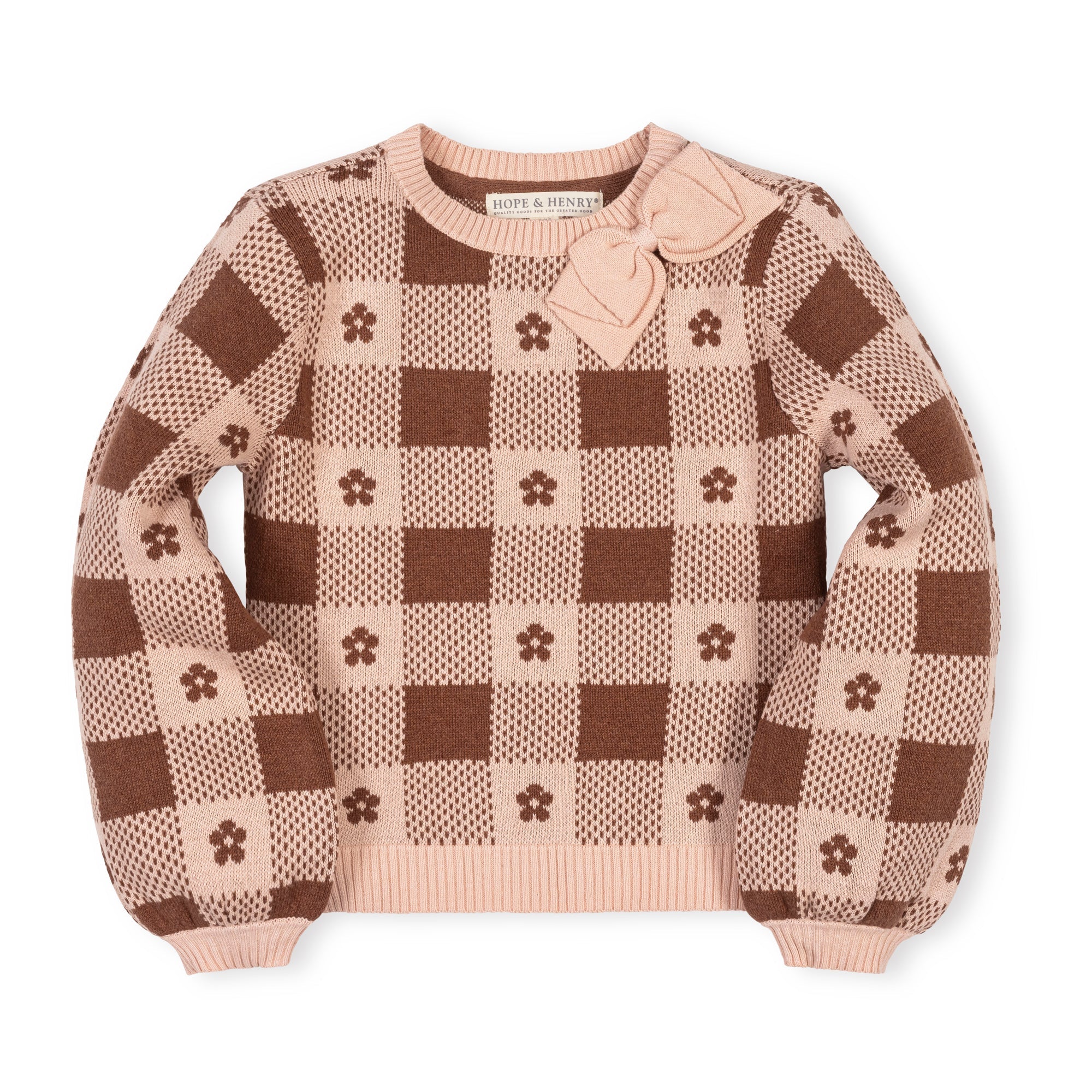 Organic Bow Detail Intarsia Sweater
