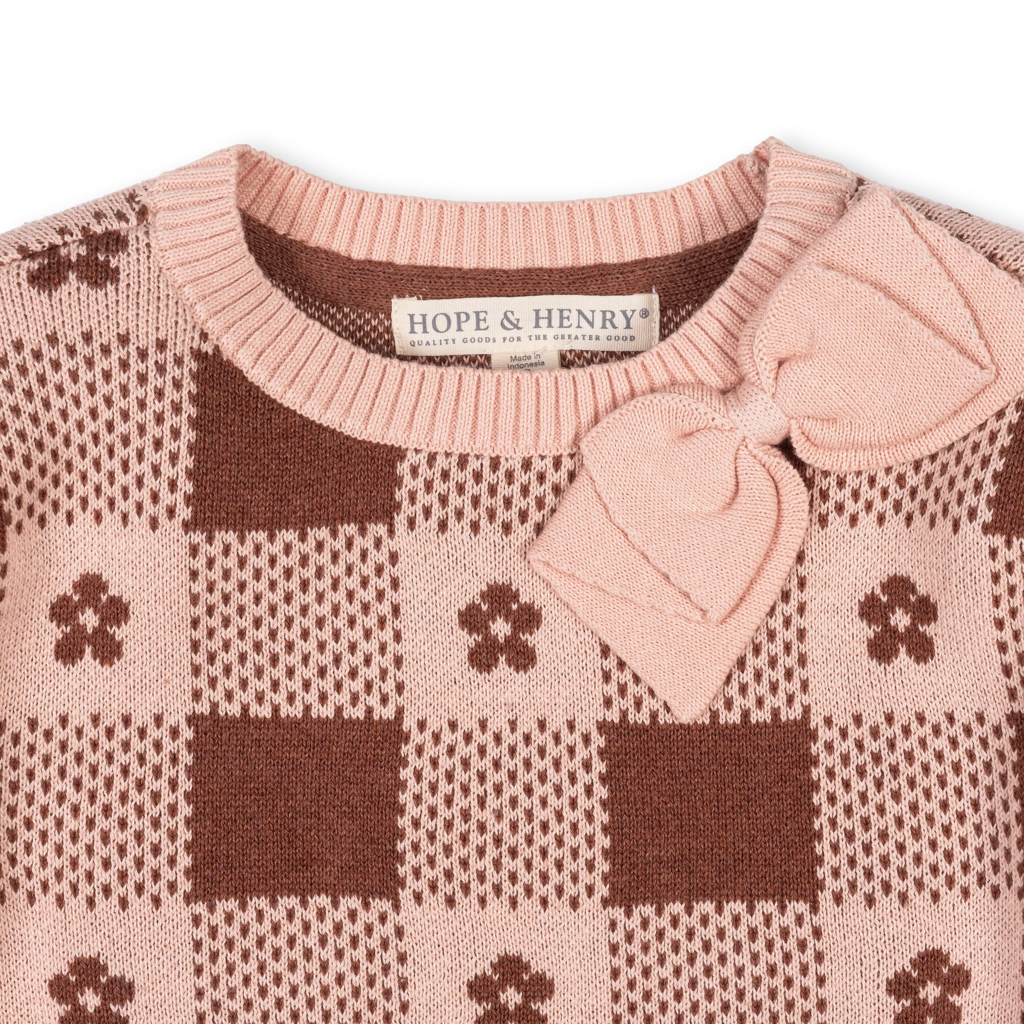 Organic Bow Detail Intarsia Sweater