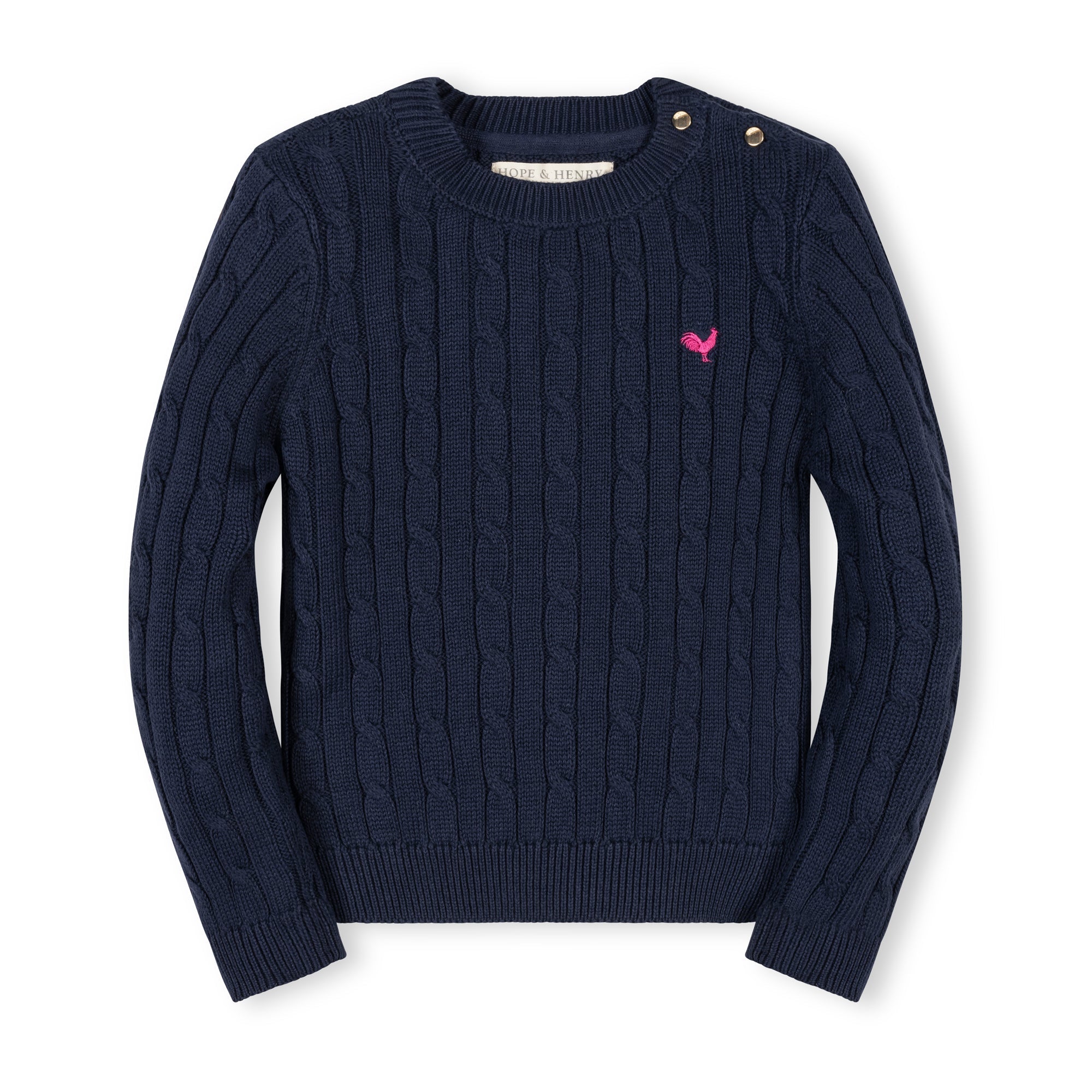 Organic Crew Neck Cable Sweater