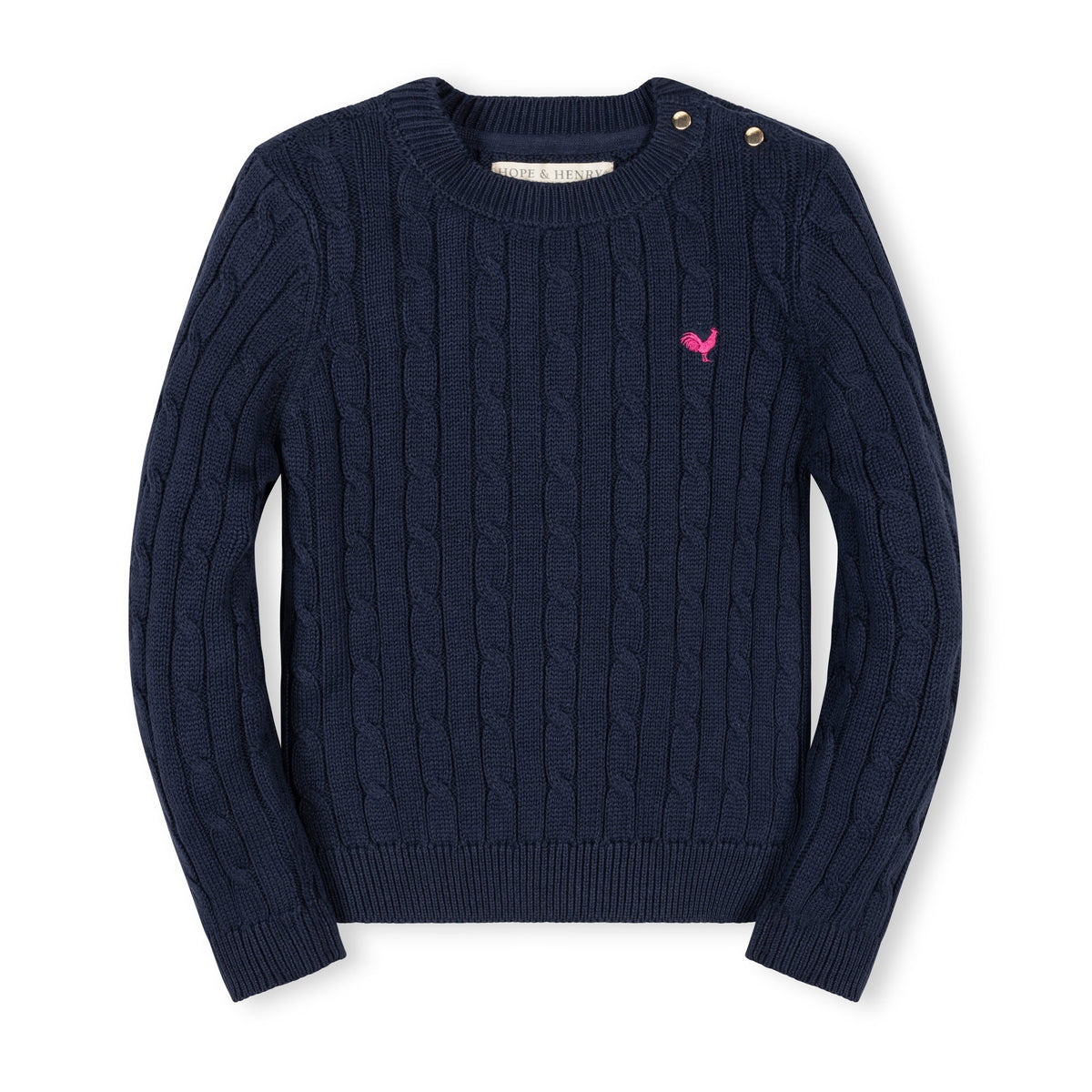 Organic Crew Neck Cable Sweater