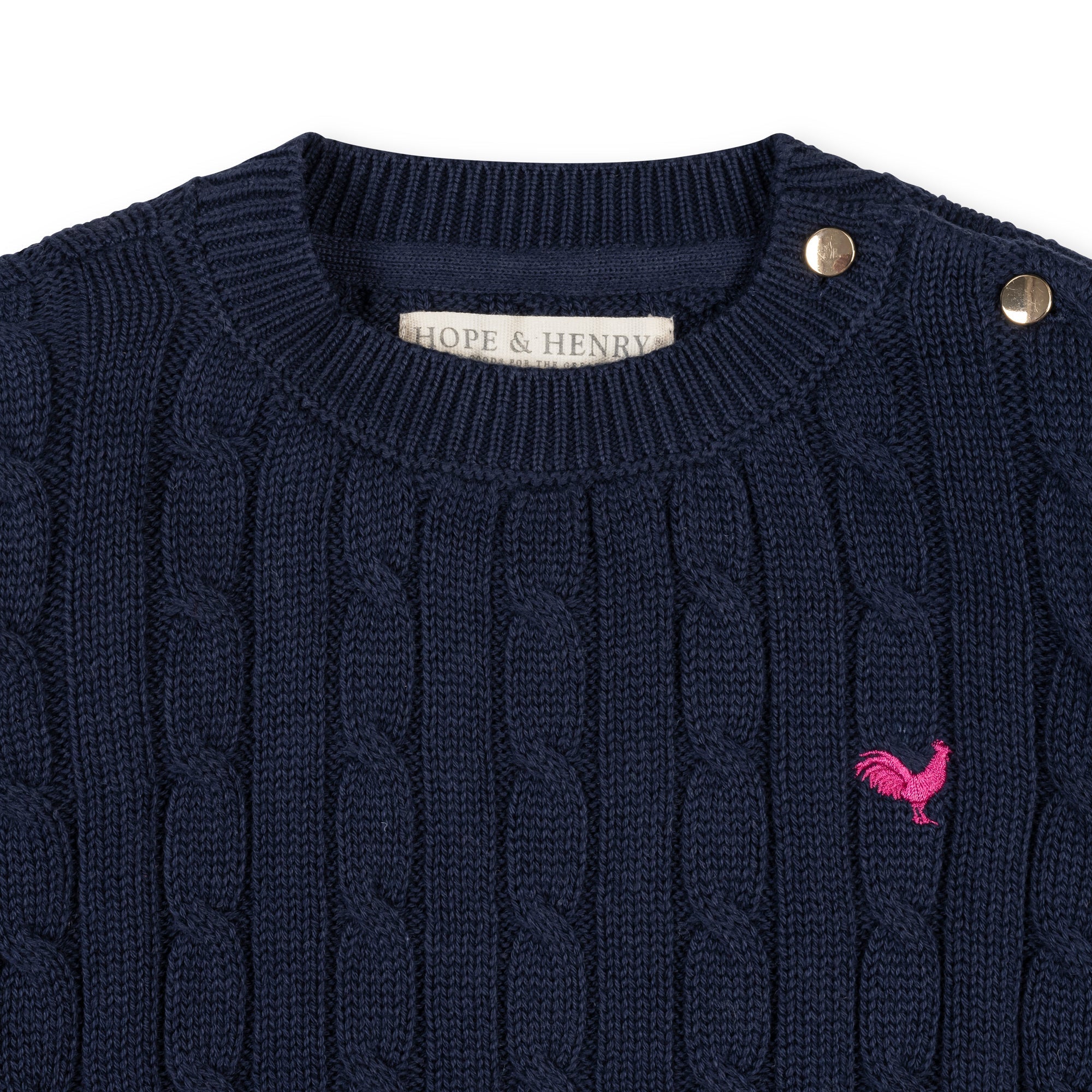 Organic Crew Neck Cable Sweater