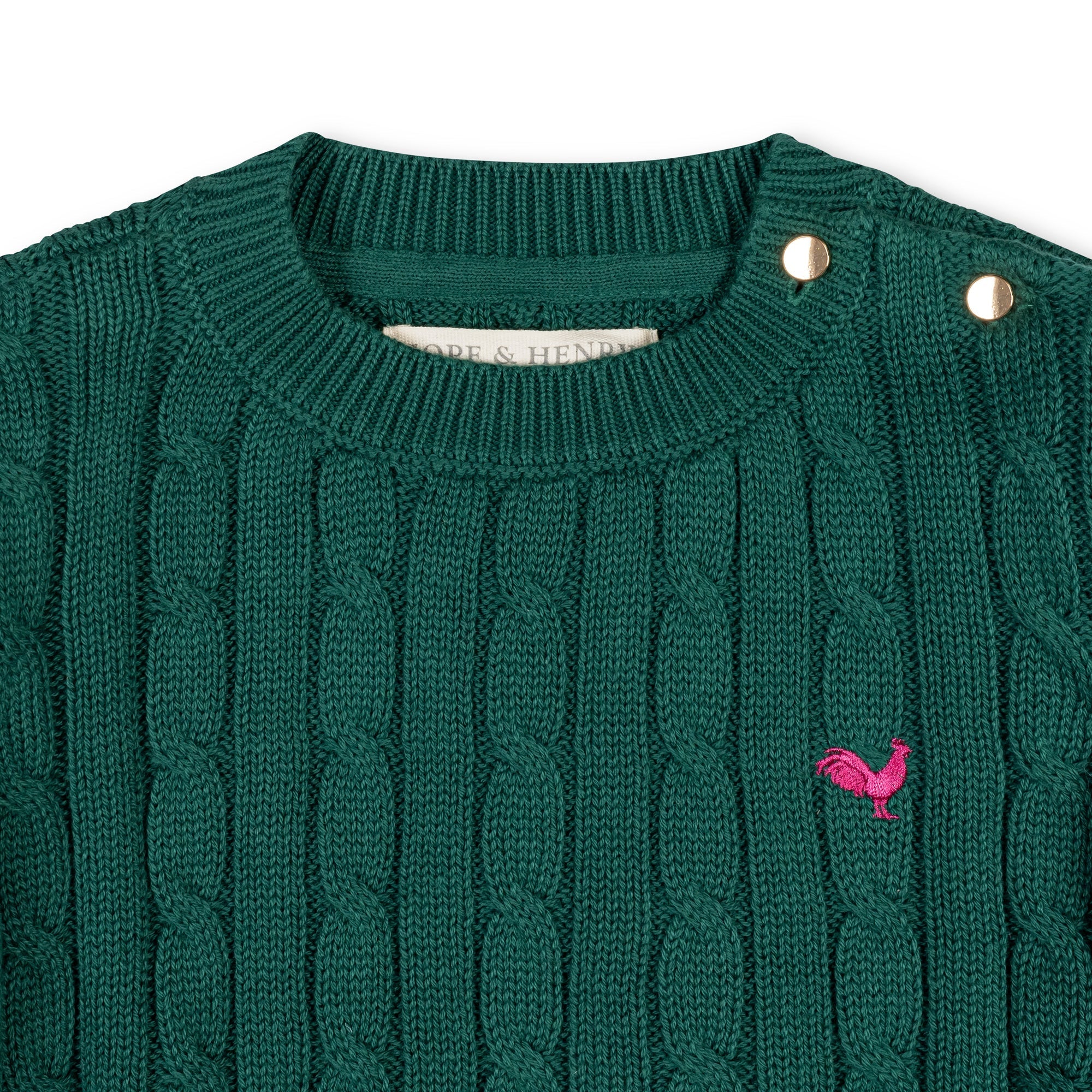 Organic Crew Neck Cable Sweater