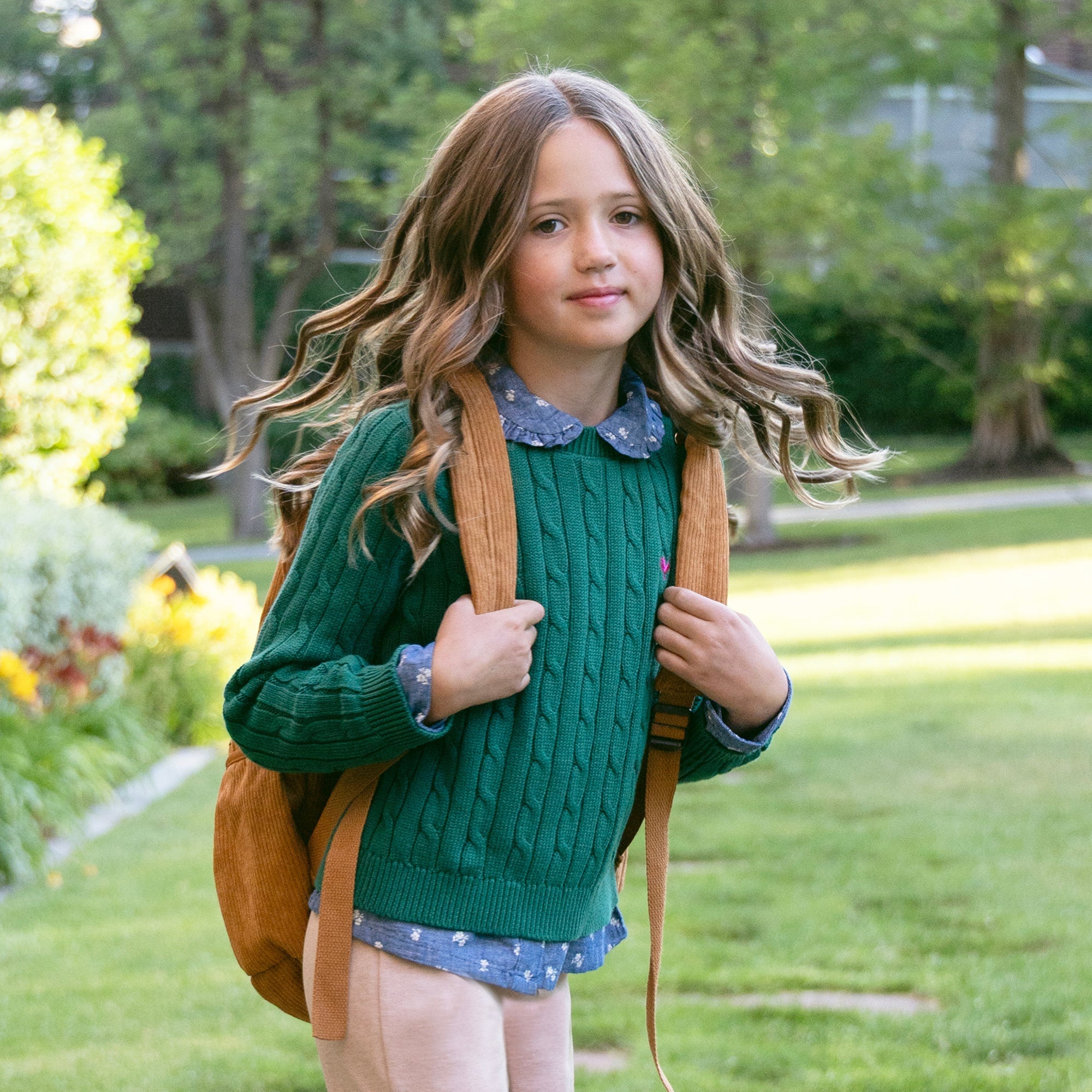 Organic Crew Neck Cable Sweater