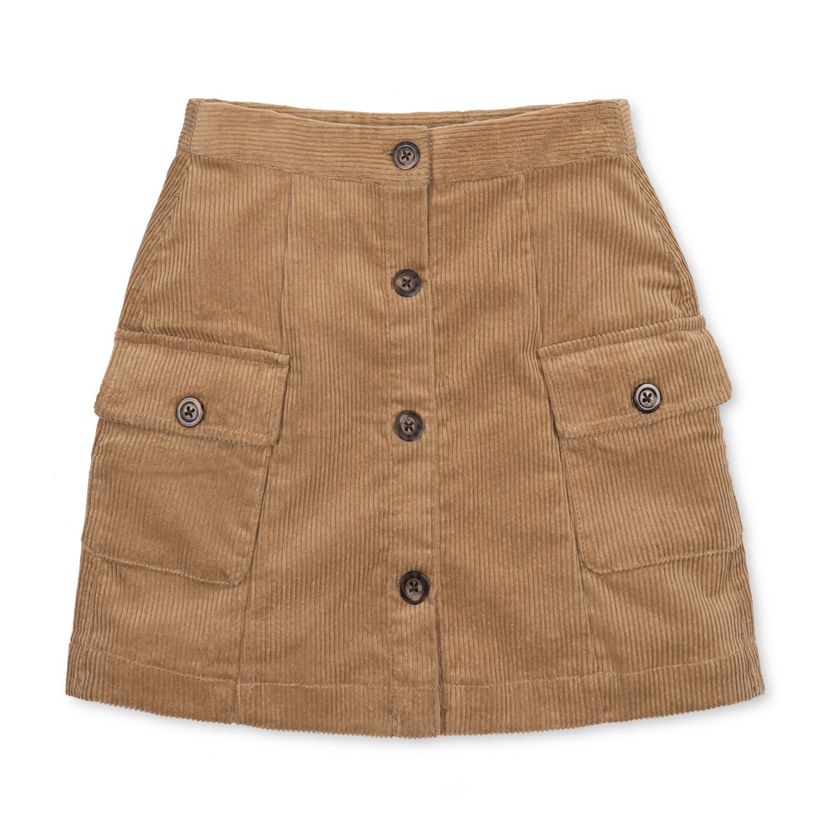 Organic Corduroy Button Front Skirt