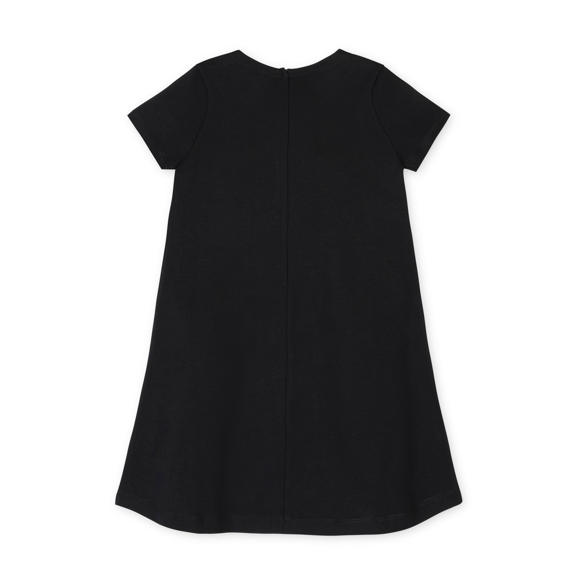 Ponte A-Line Ruffle Placket Dress