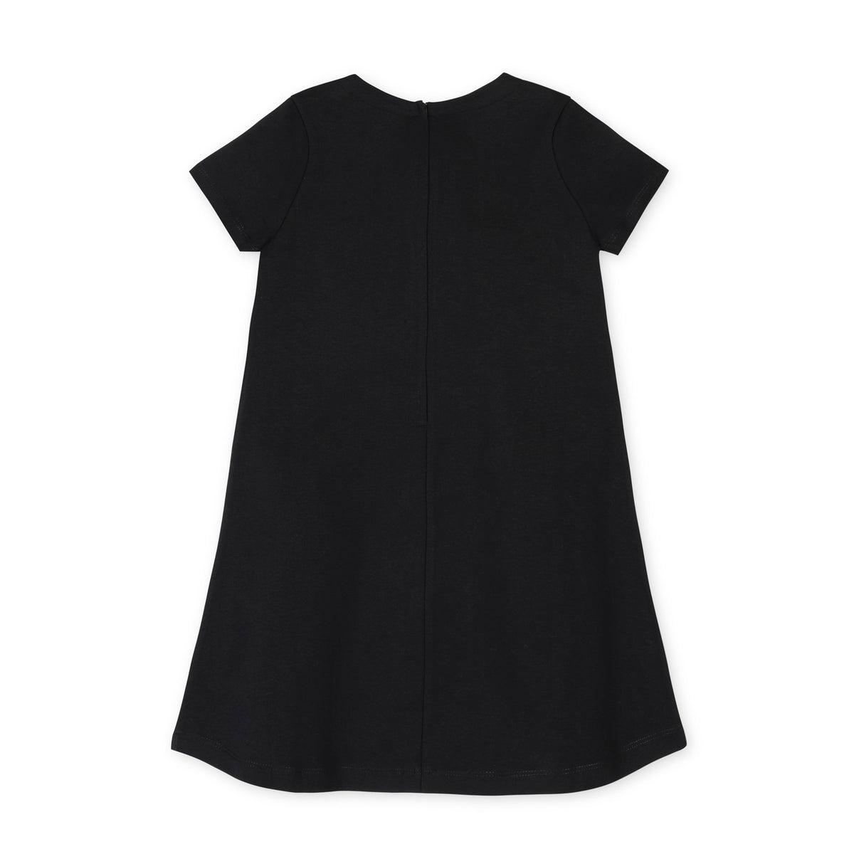 Ponte A-Line Ruffle Placket Dress